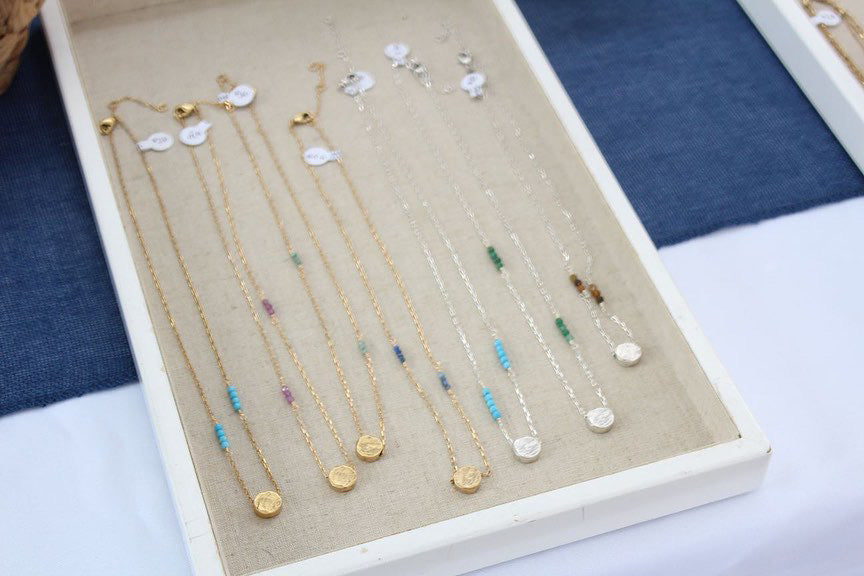 Organic Coin Necklace in Silver