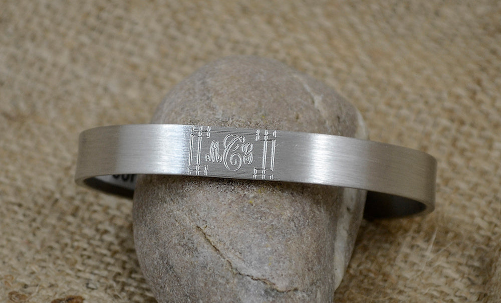 Child's Plain Pewter Cuff Bracelet in Satin Finish