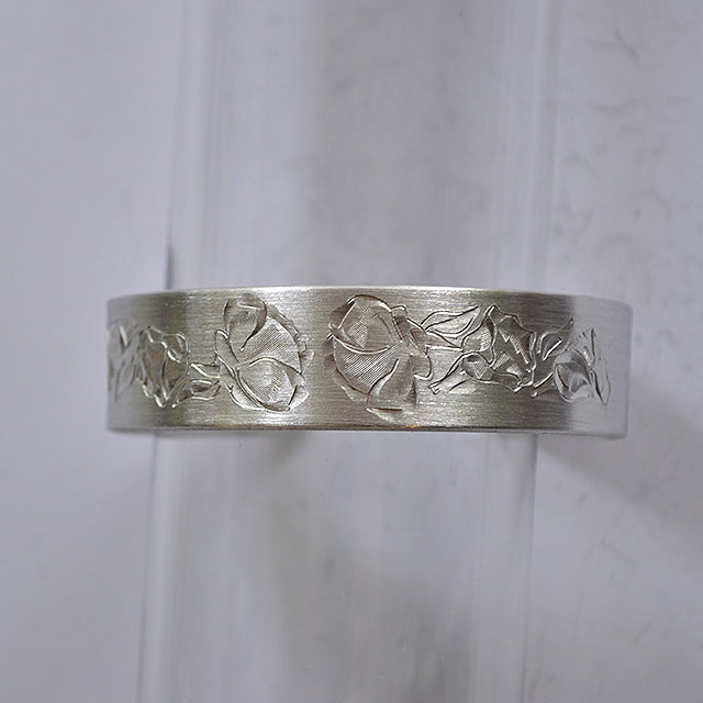 August Birth Month Flower Pewter Cuff Bracelet