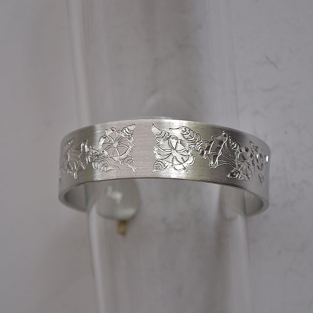 September Birth Month Flower Pewter Cuff Bracelet
