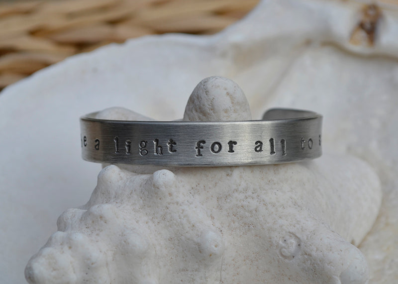 Child's Stamped Pewter Cuff Bracelet