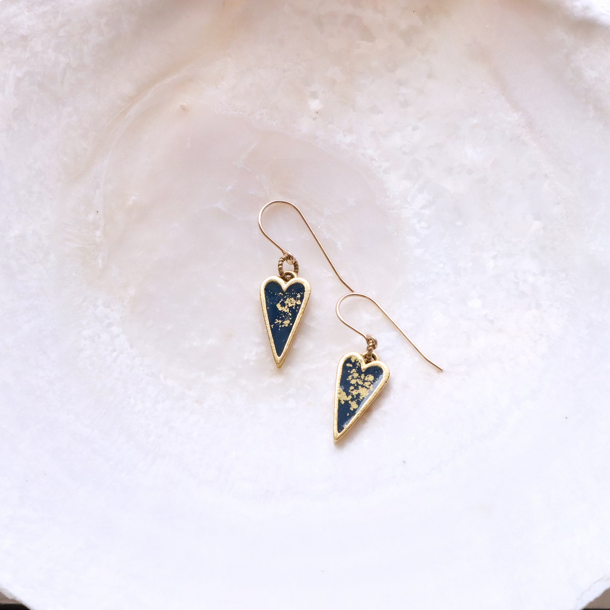 Simple Heart Earrings in Gold