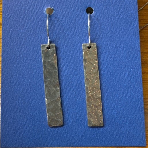 Hammered Rectangle Earrings