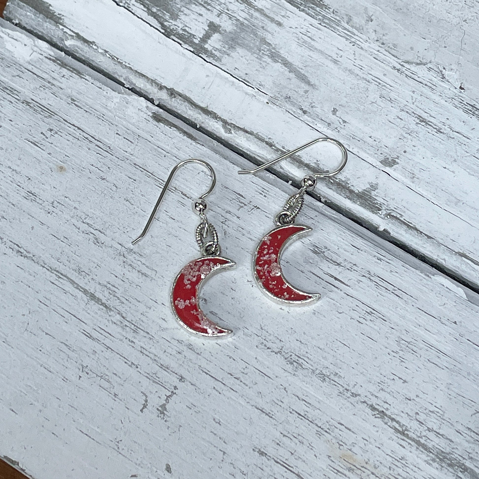 Crescent Moon Earrings in Silver