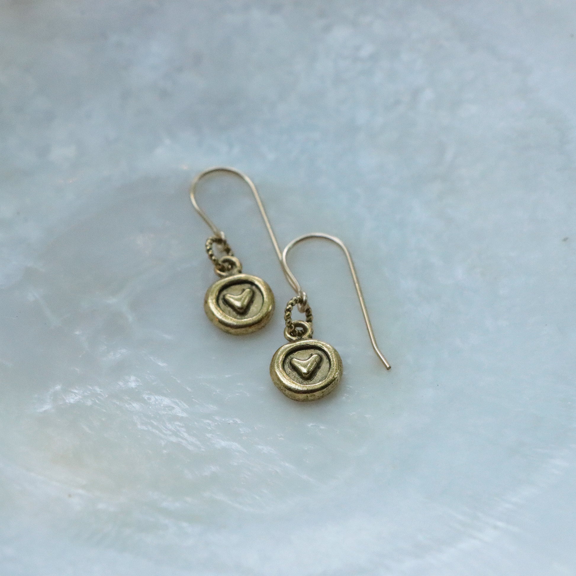 Organic Heart Earrings in Gold