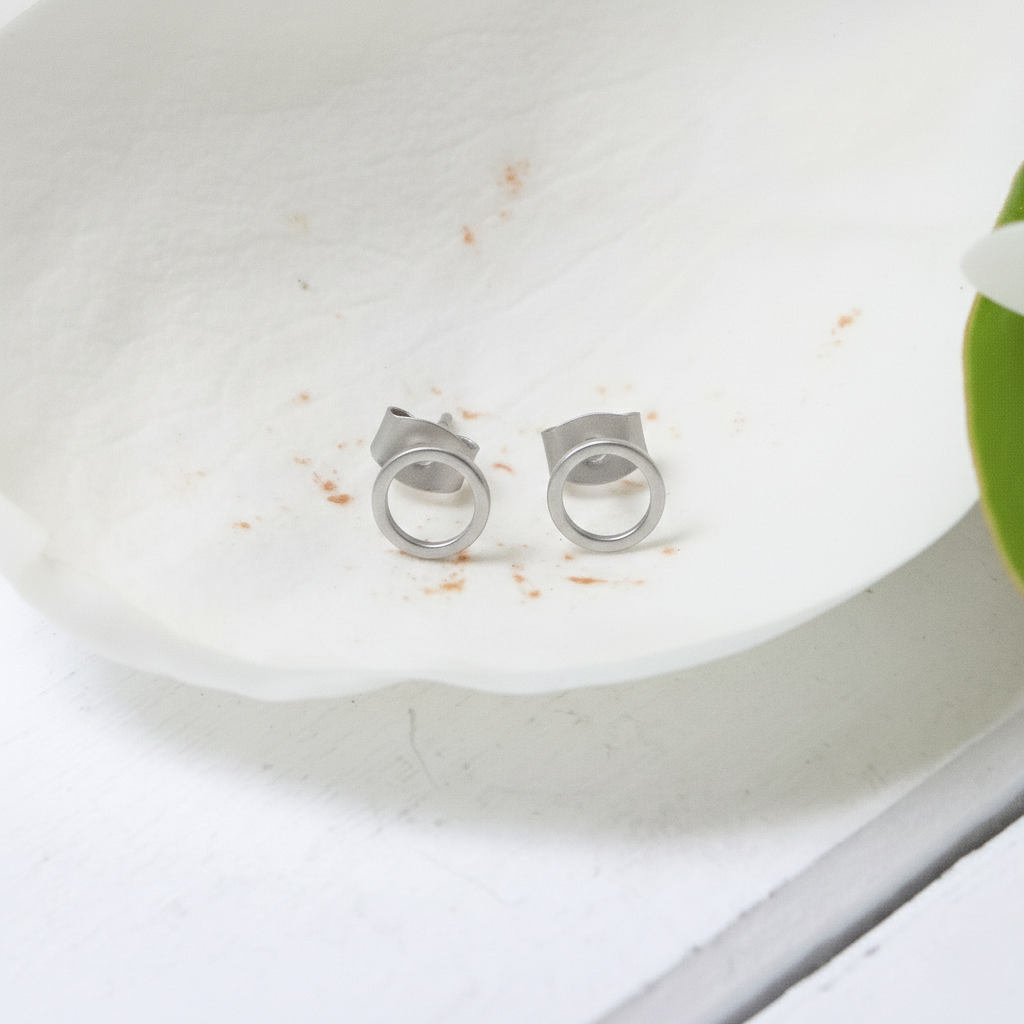 Circle Simplicity Post Earrings in Silver