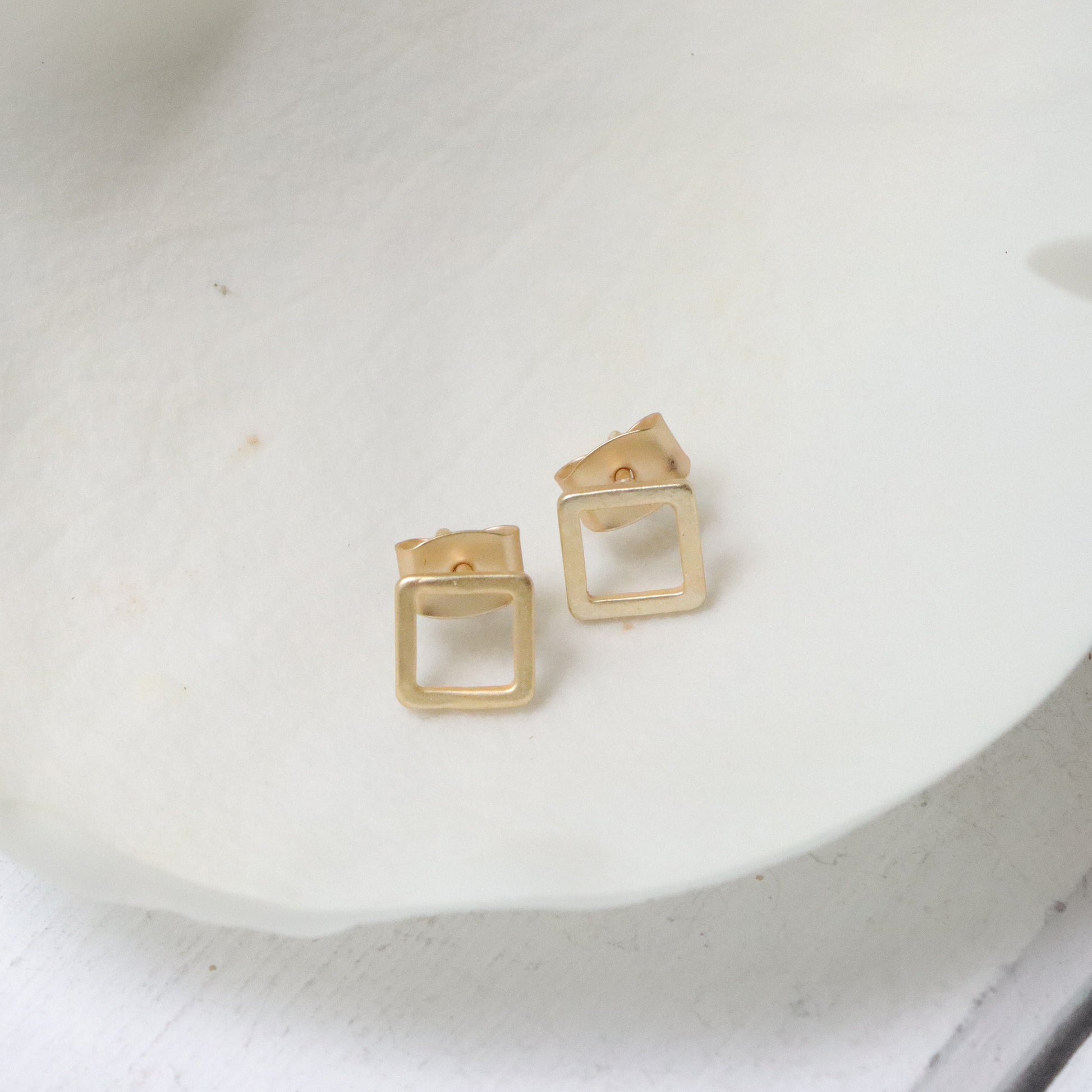 Square Simplicity Post Earrings in Gold
