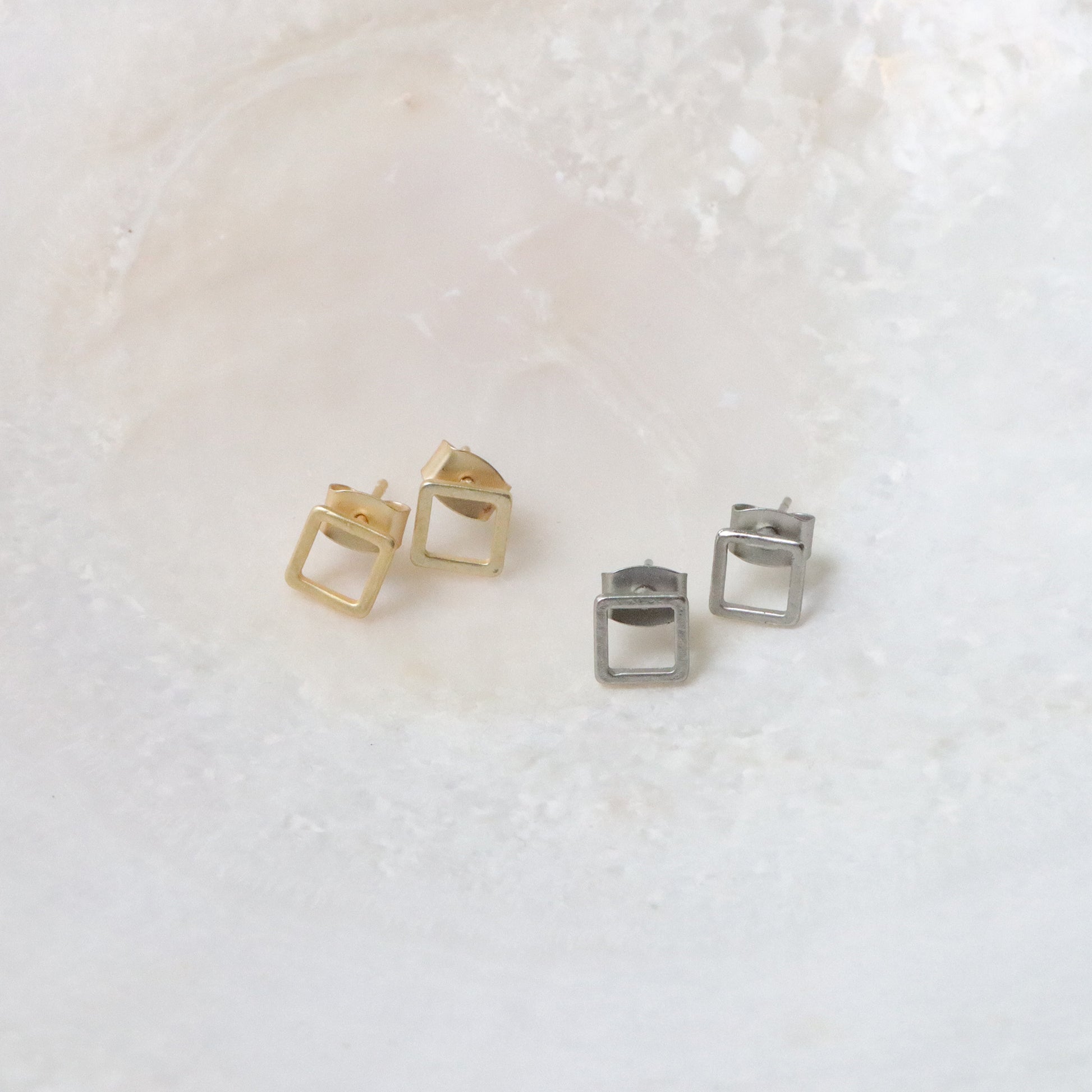 Square Simplicity Post Earrings in Silver