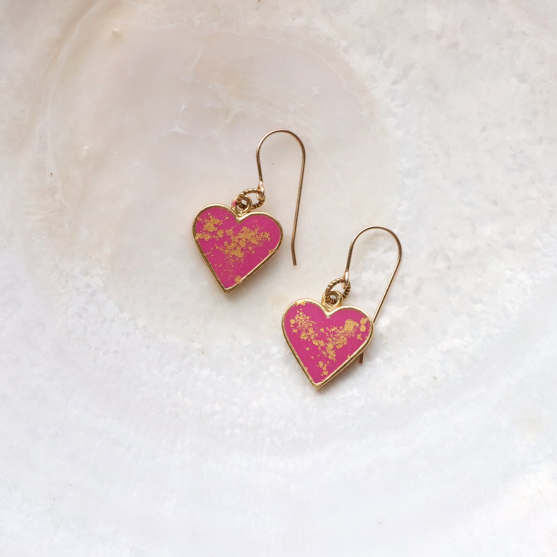 Small Traditional Heart Earrings in Gold