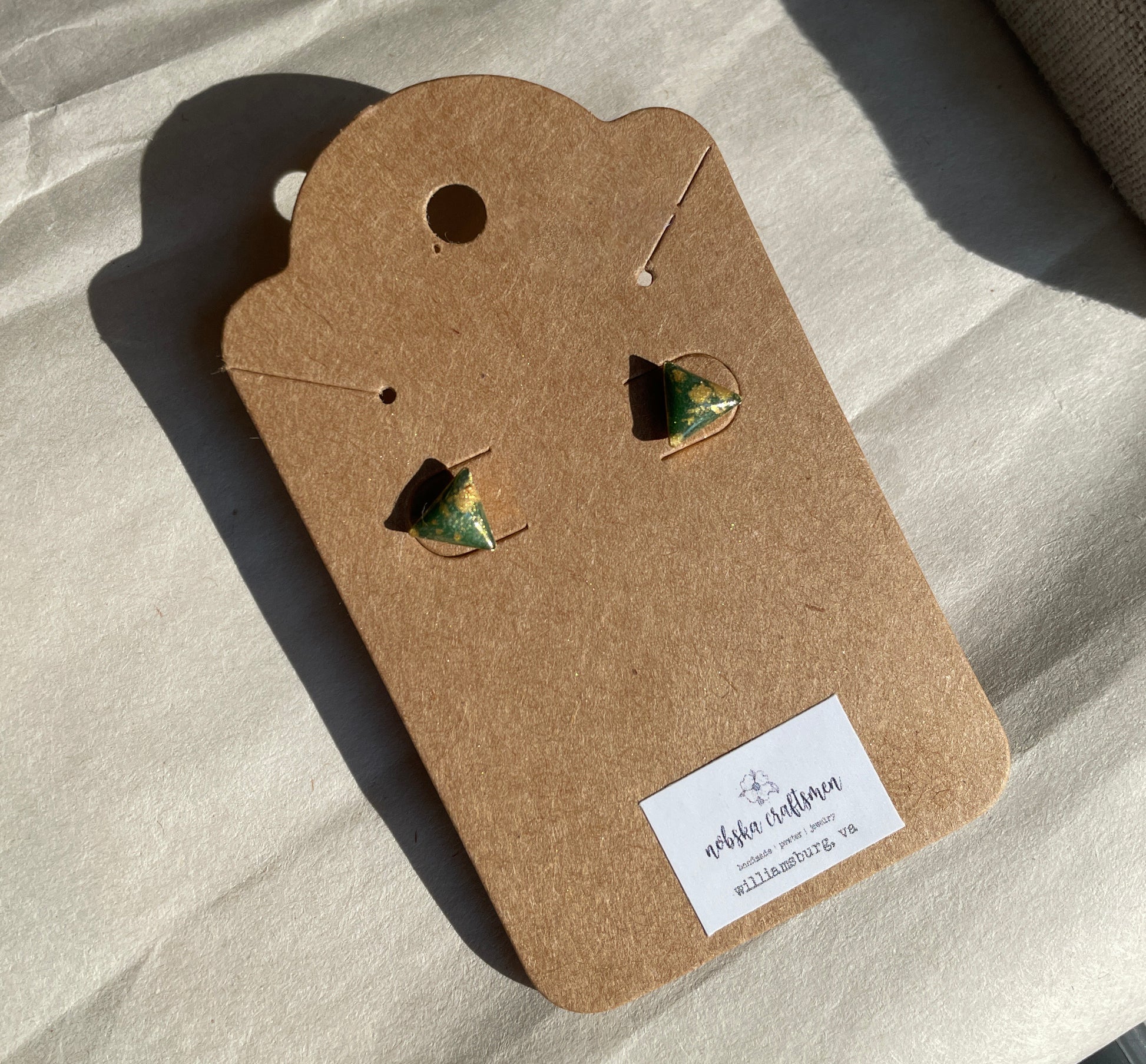 Teeny Tiny Triangle Earrings in Gold