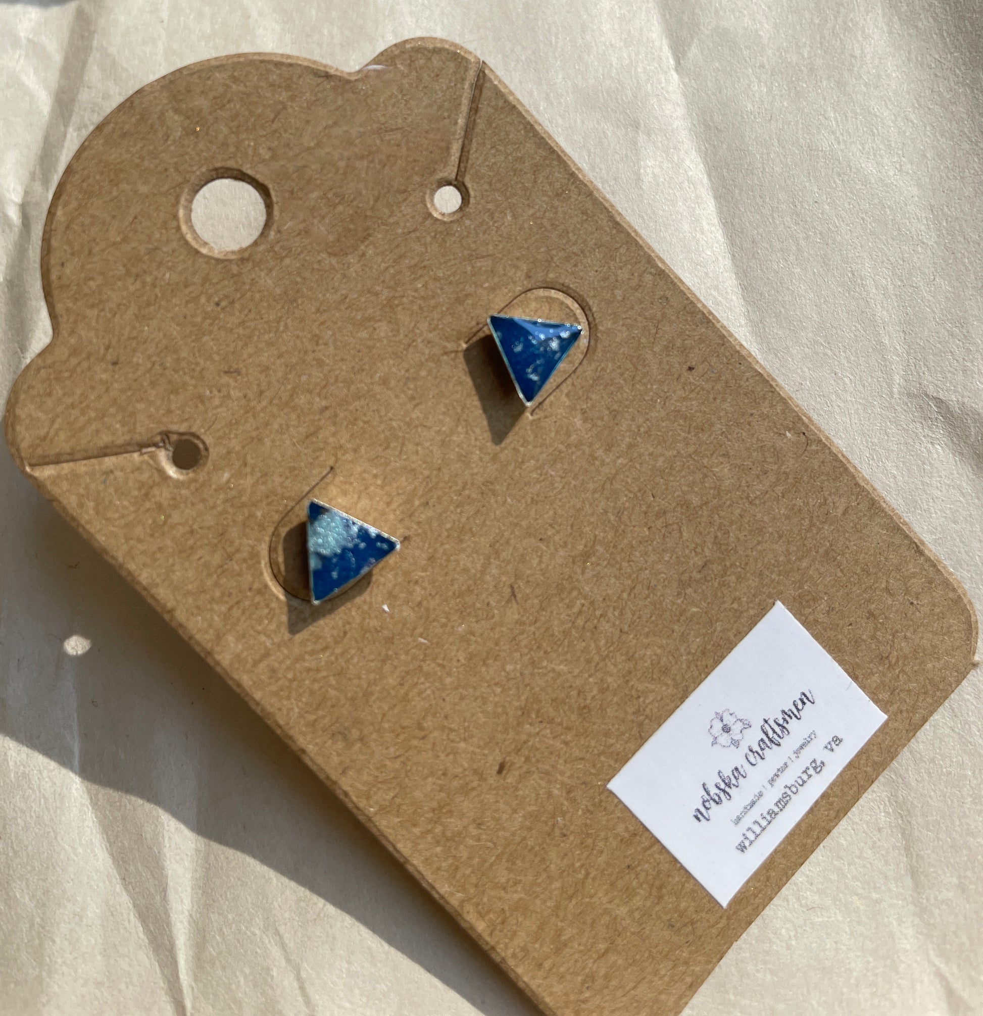 Teeny Tiny Triangle Earrings in Silver