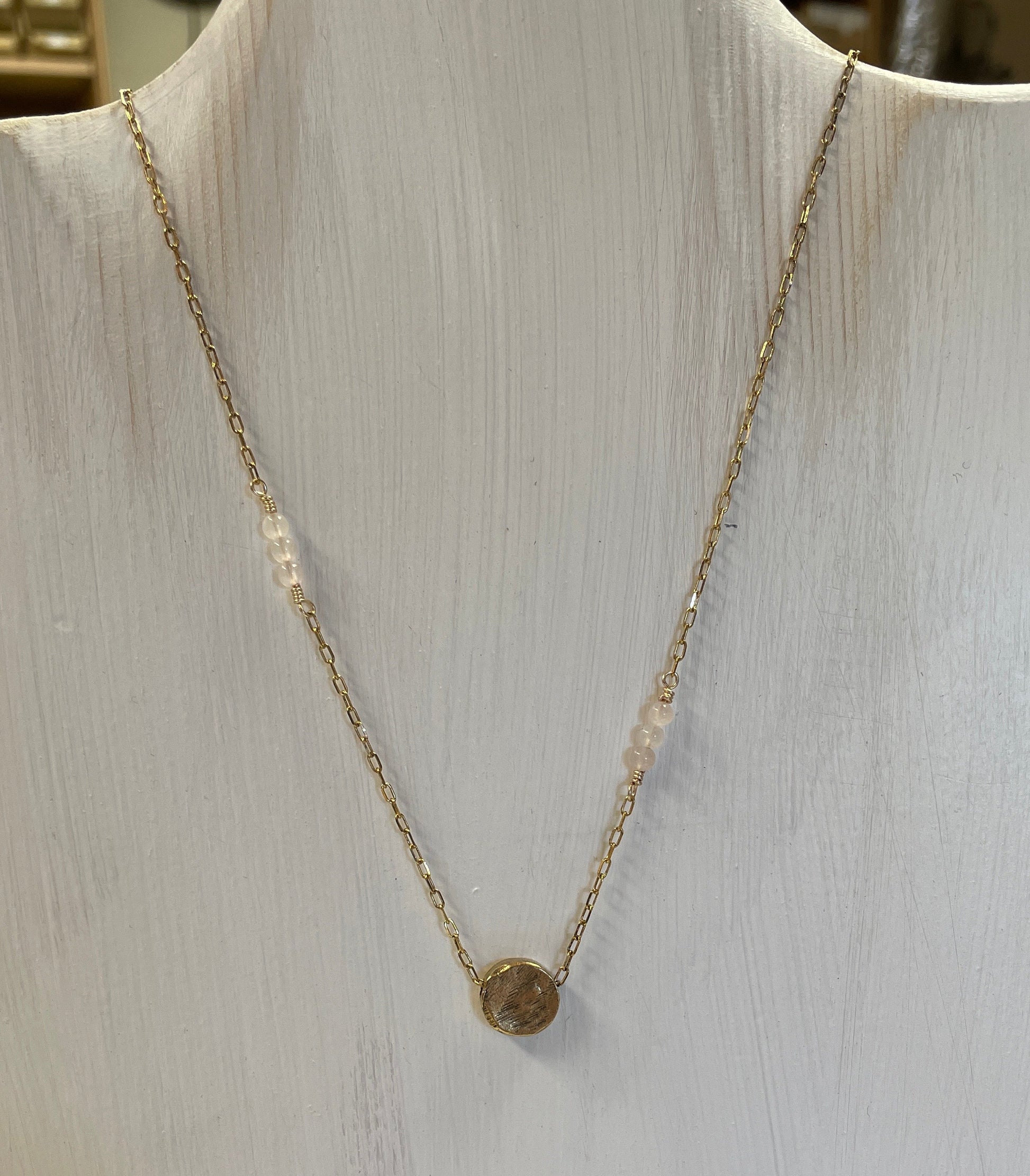 Organic Coin Necklace in Gold