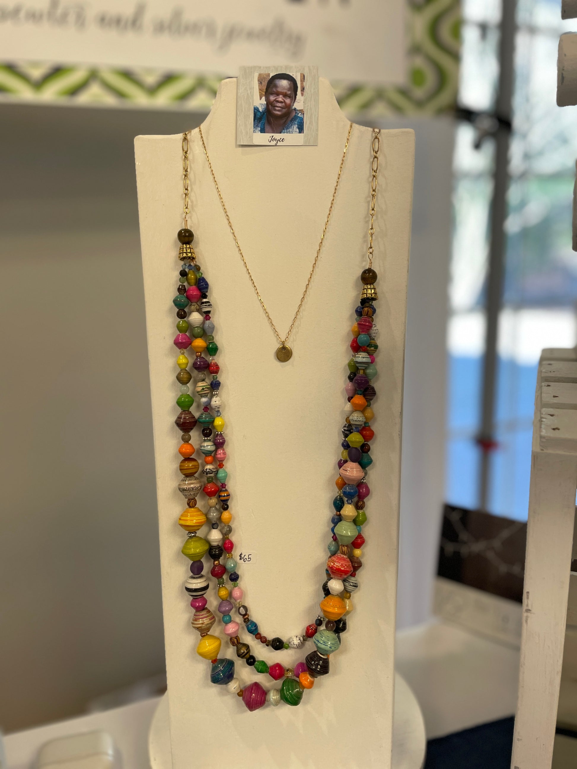 Triple Strand Mixed Media Necklace