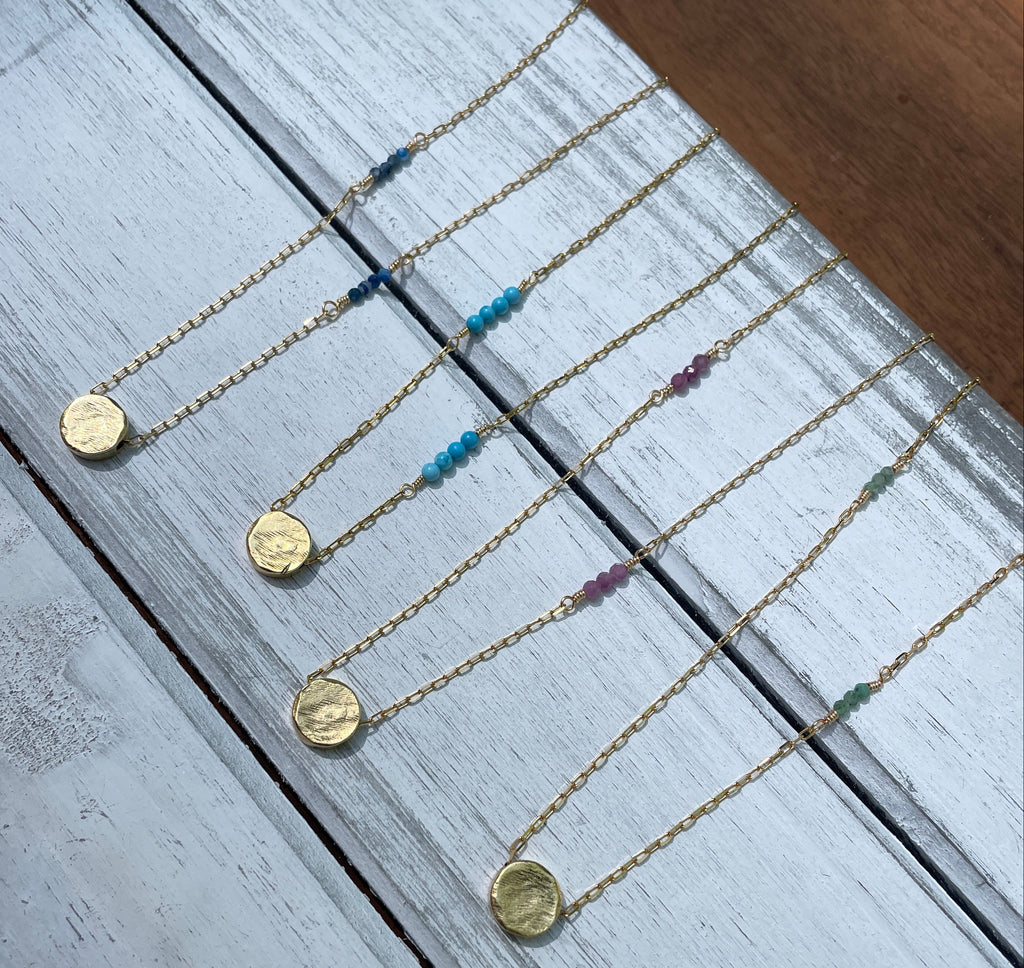 Organic Coin Necklace in Gold