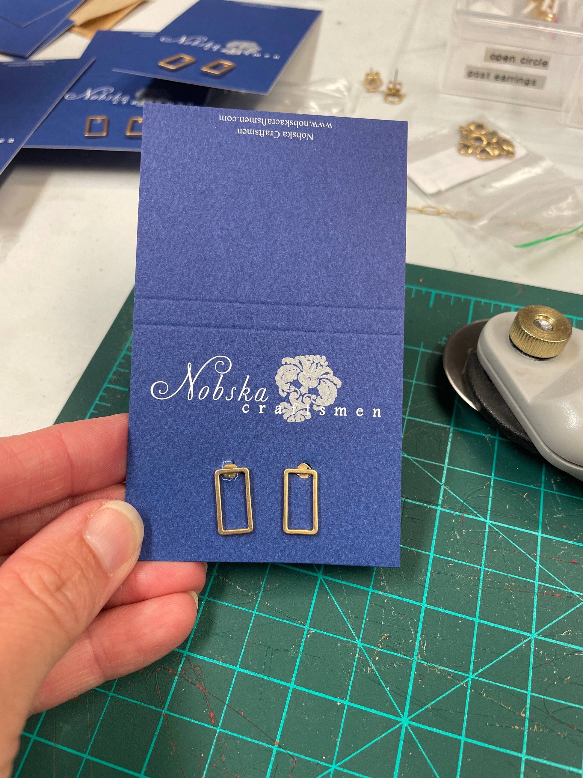 Rectangle Simplicity Earrings in Gold