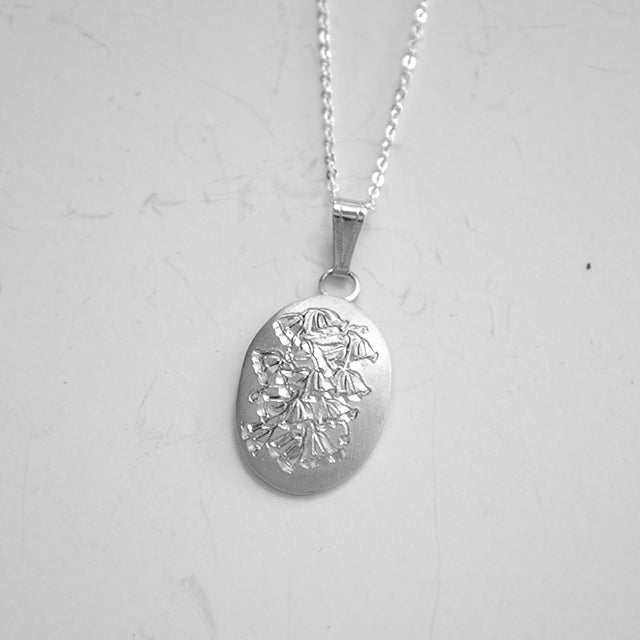 May Flower of the Month Oval Pewter Pendant