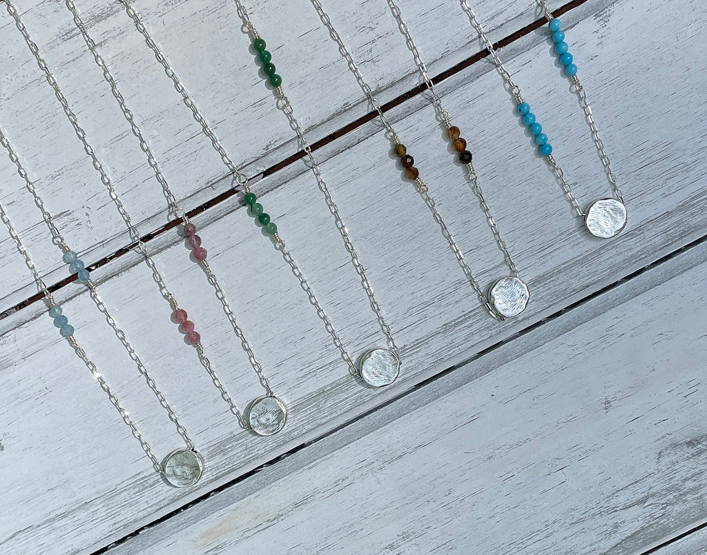 Organic Coin Necklace in Silver