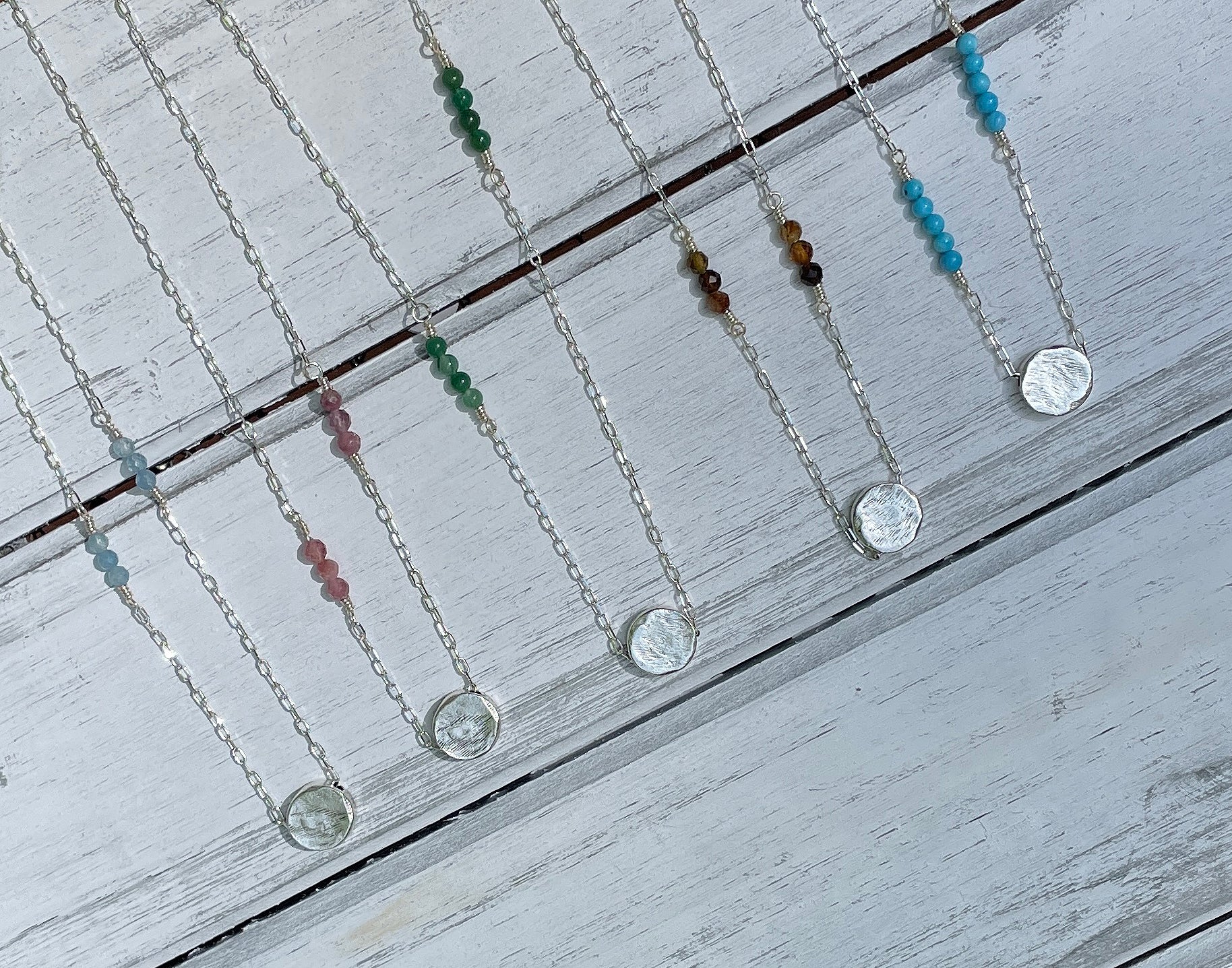Organic Coin Necklace in Silver