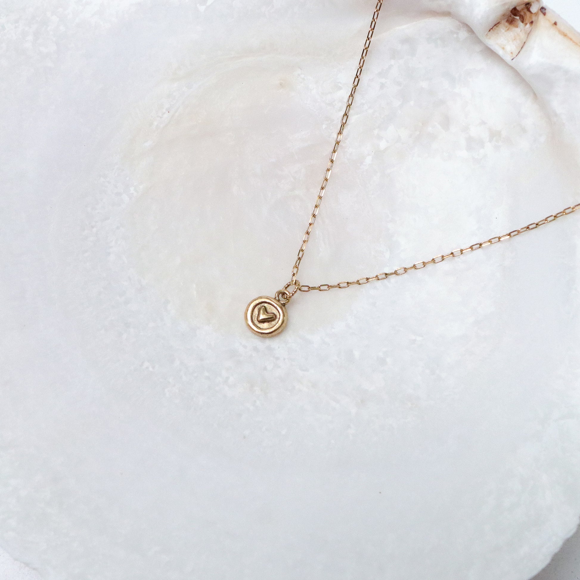 Organic Heart Necklace in Gold