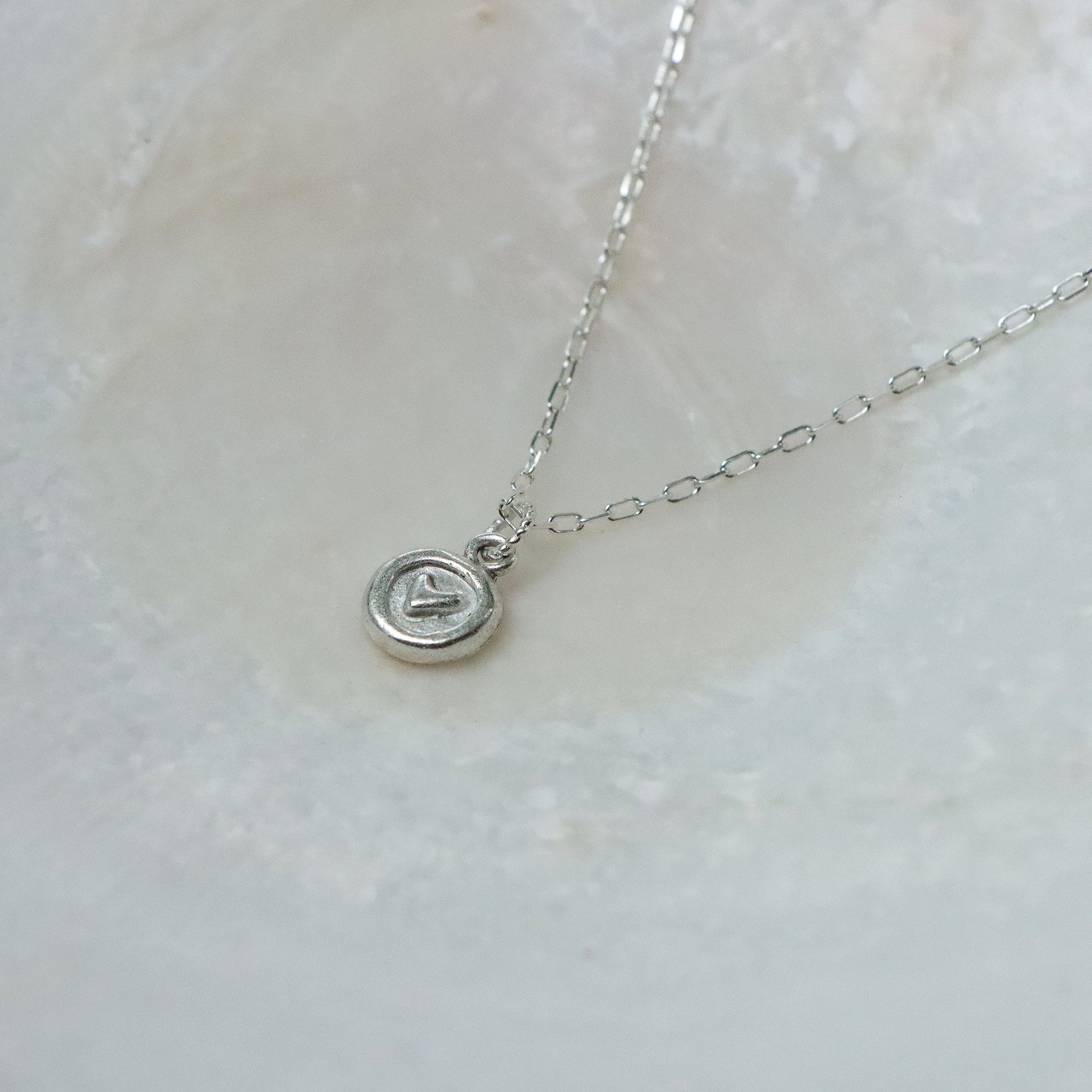 Organic Heart Necklace in Silver