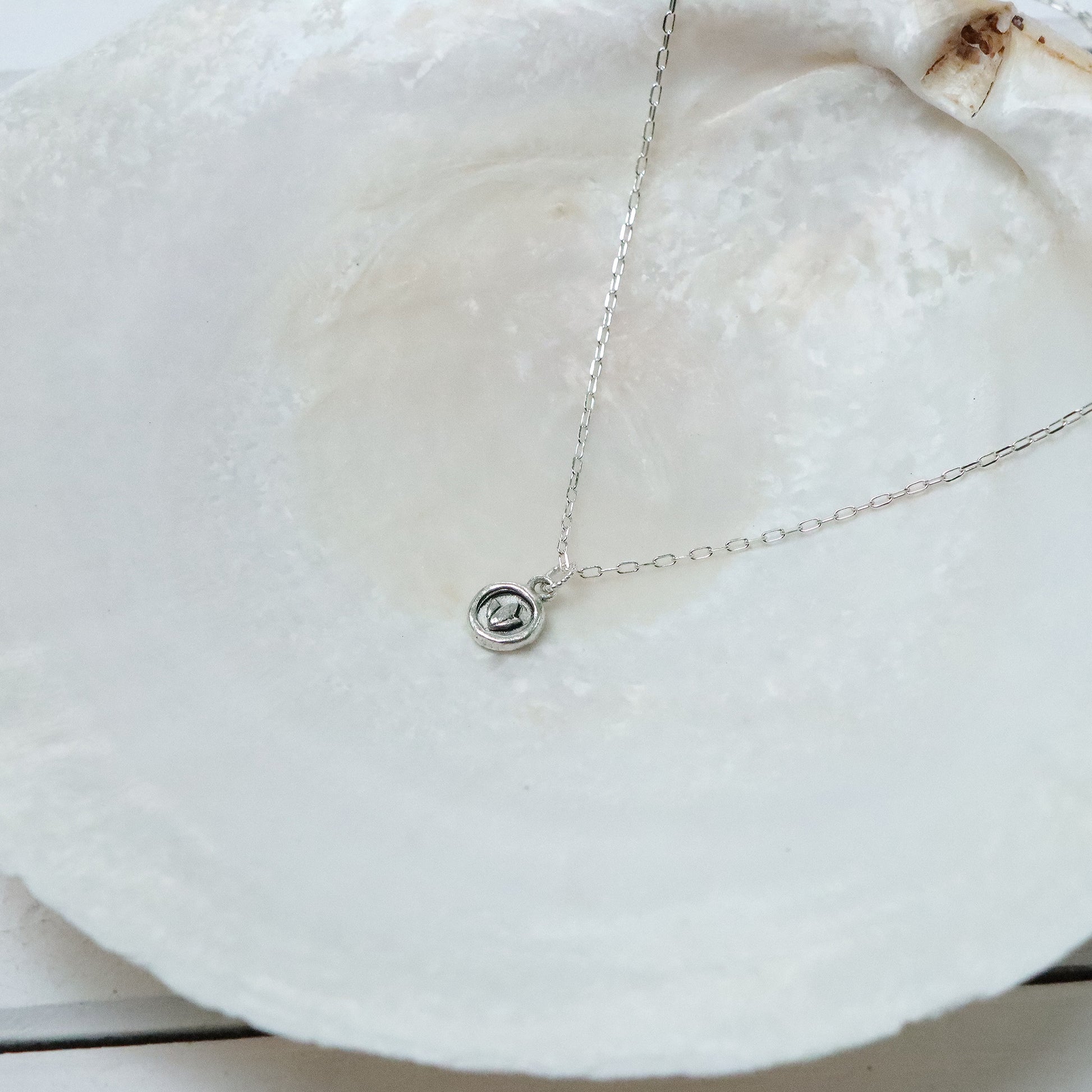 Organic Lotus Necklace in Silver