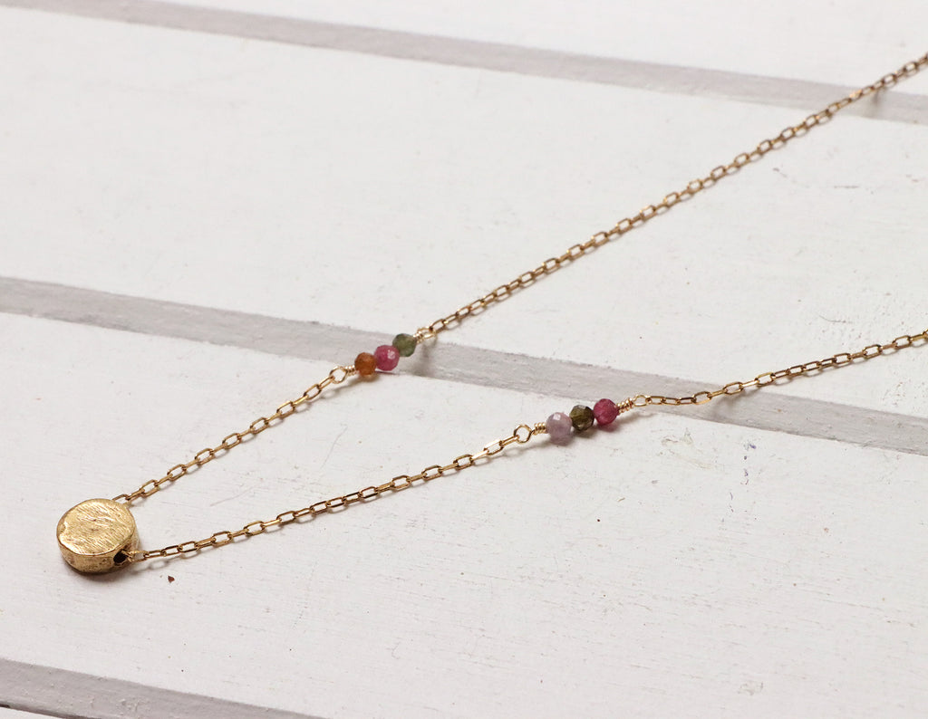 Organic Coin Necklace in Gold
