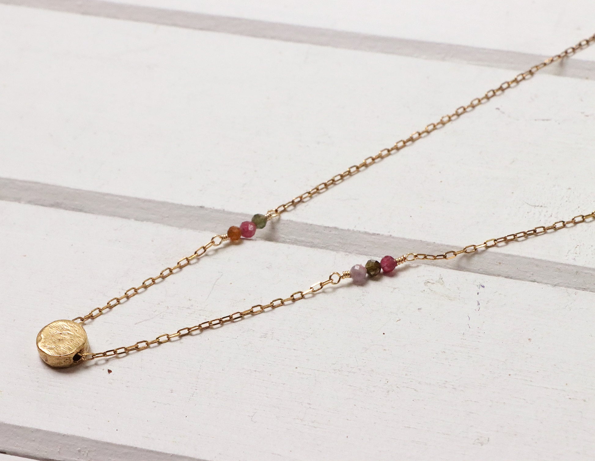 Organic Coin Necklace in Gold