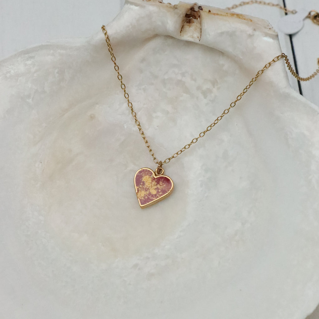 Small Traditional Heart Necklace in Gold