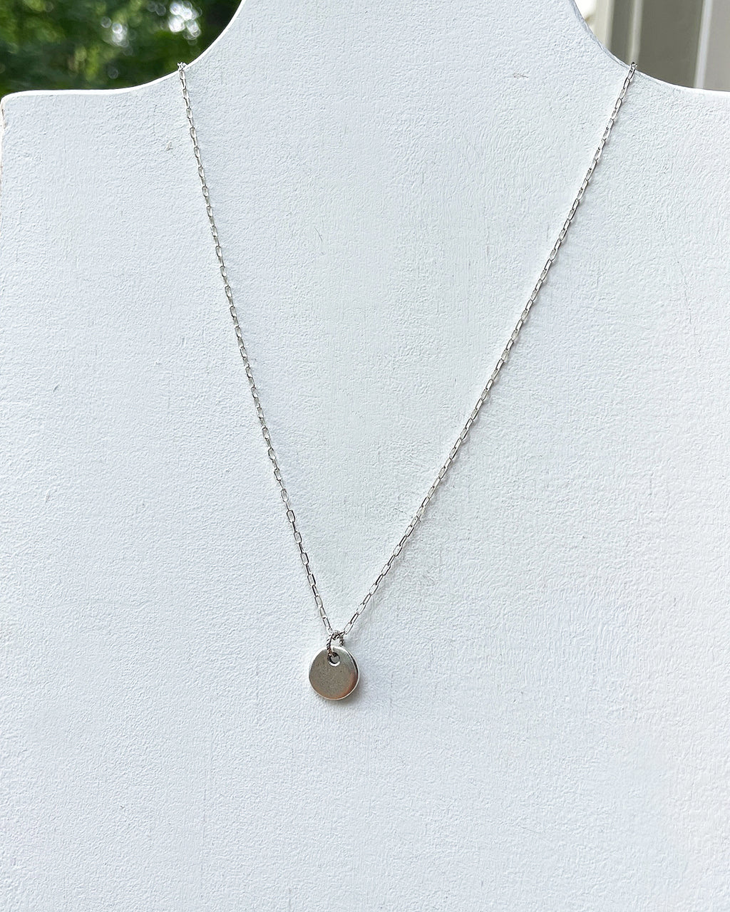 Tiny Tag Necklace in Silver