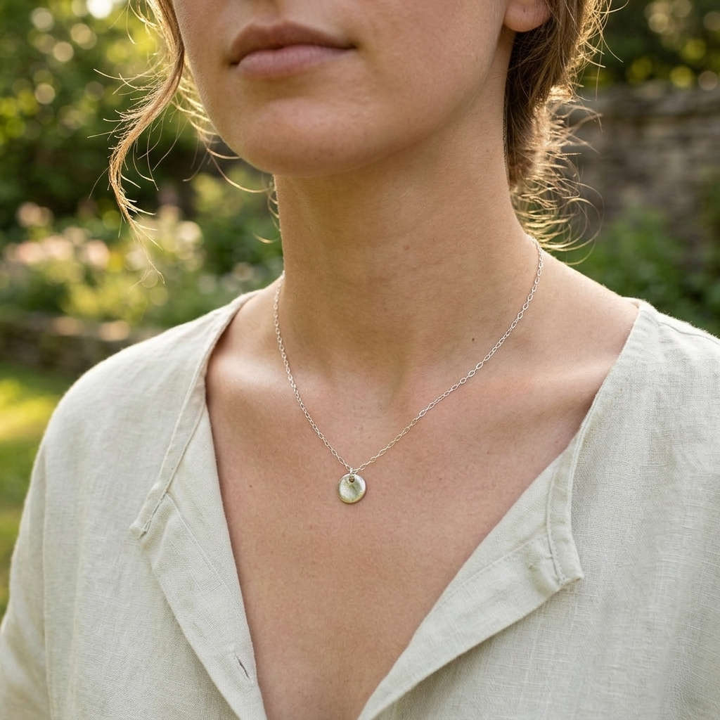 Tiny Tag Necklace in Silver