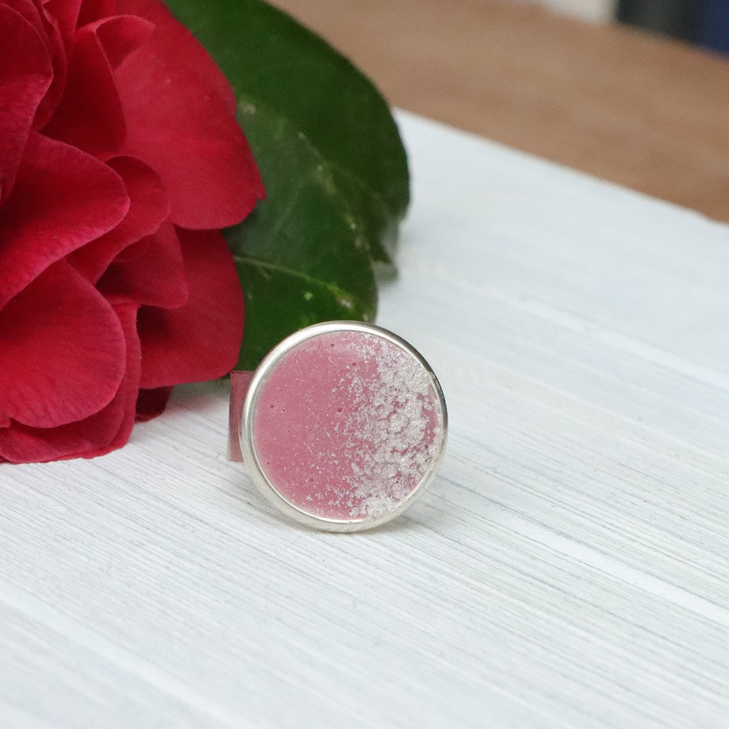 Large Circle Adjustable Ring in Silver