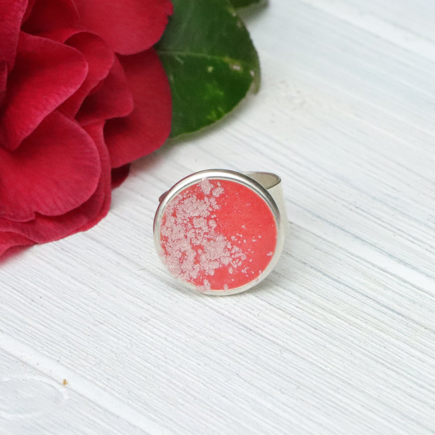 Large Circle Adjustable Ring in Silver