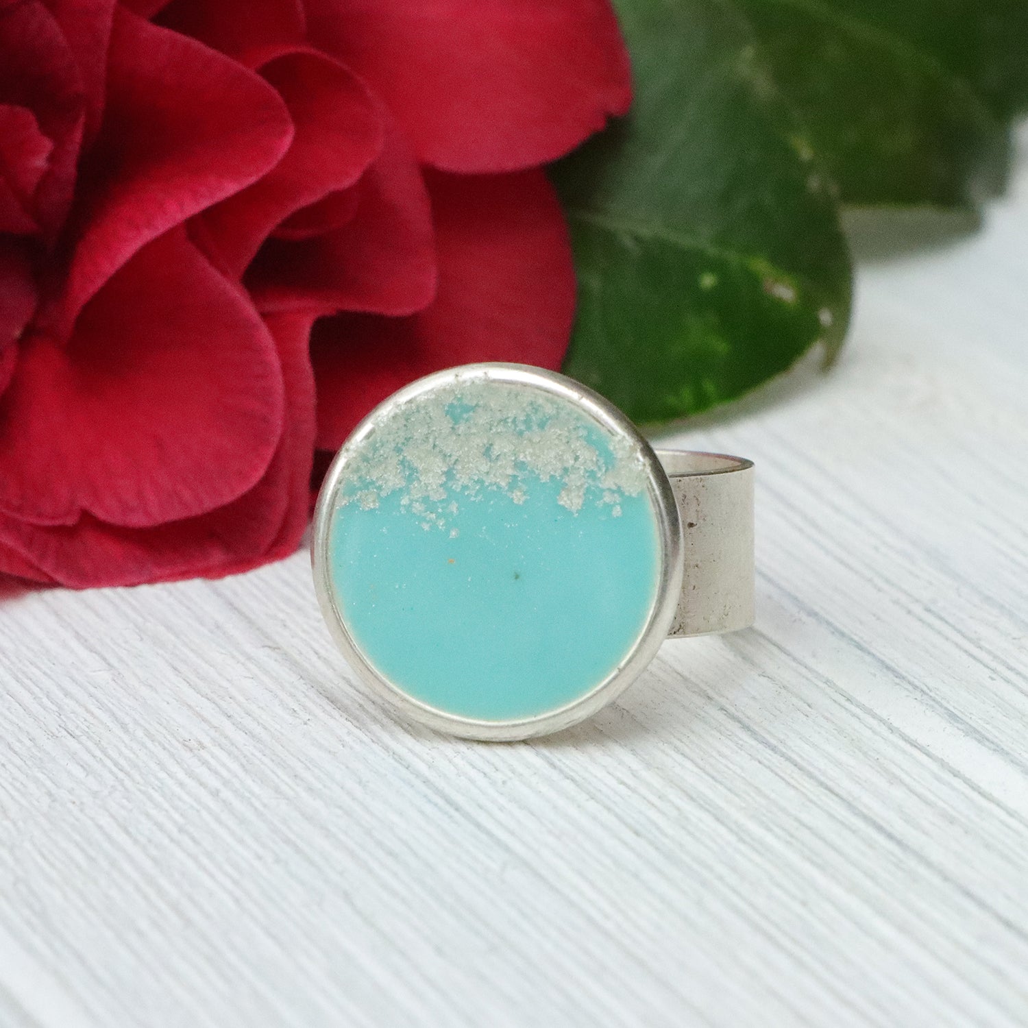 Large Circle Adjustable Ring in Silver