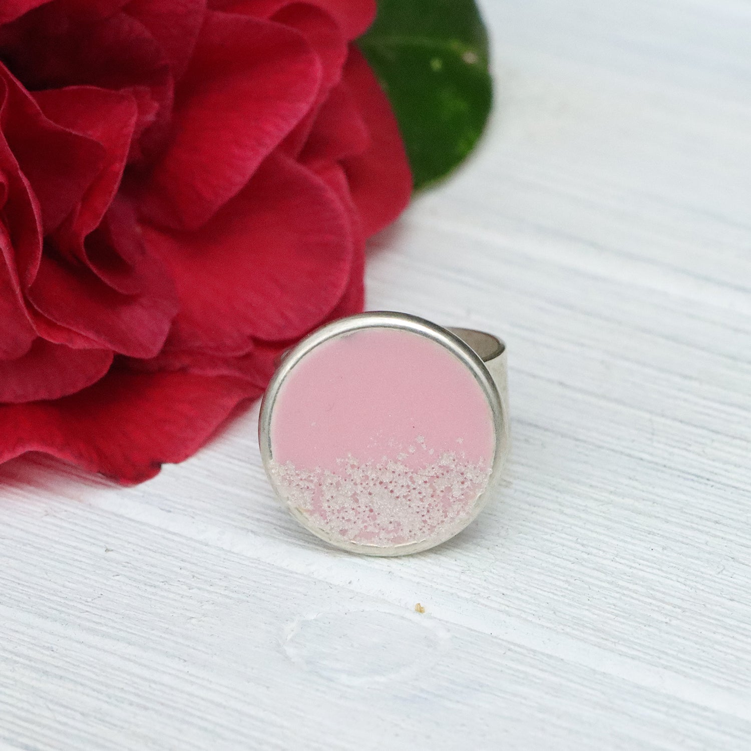 Large Circle Adjustable Ring in Silver