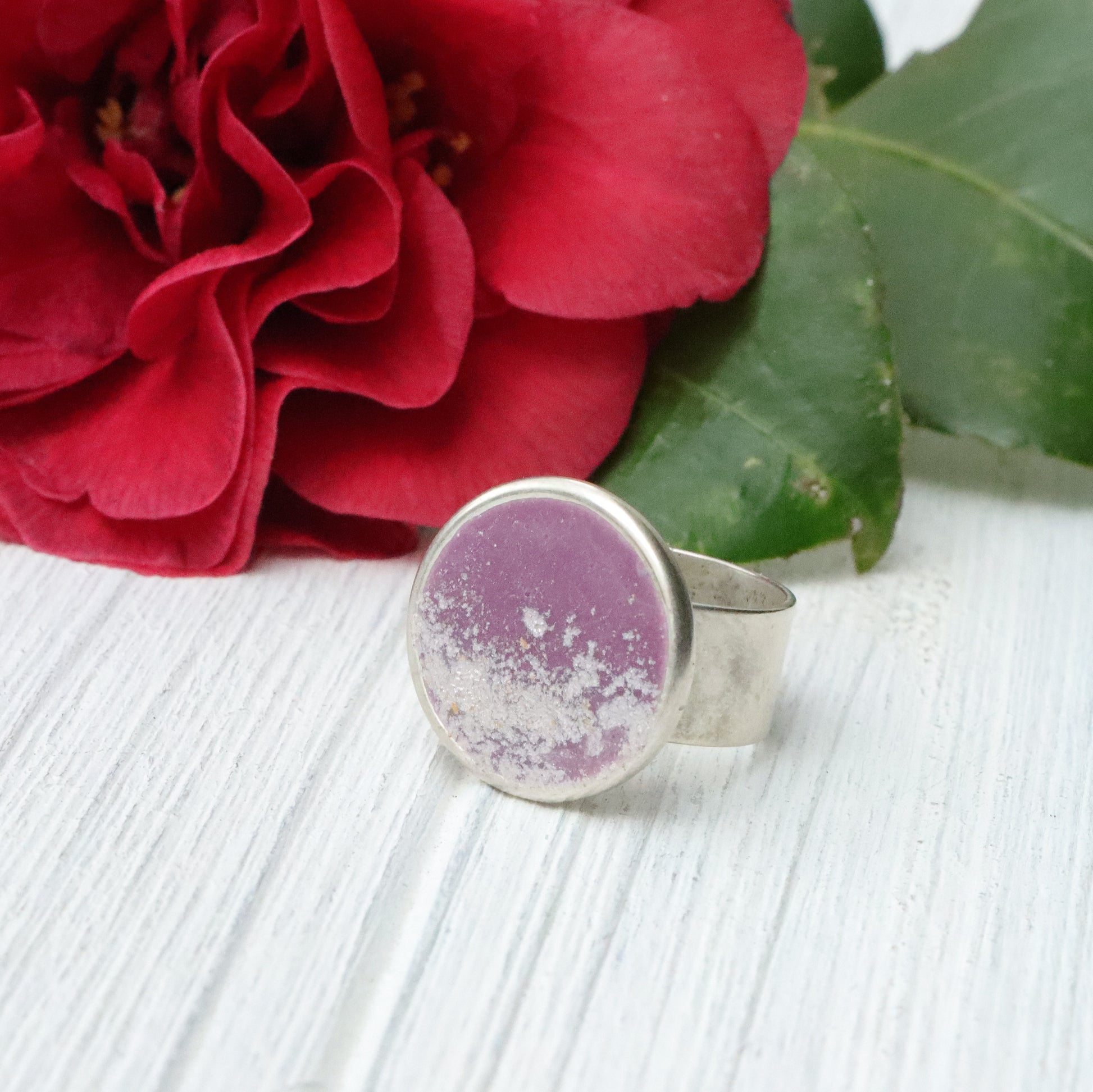 Large Circle Adjustable Ring in Silver