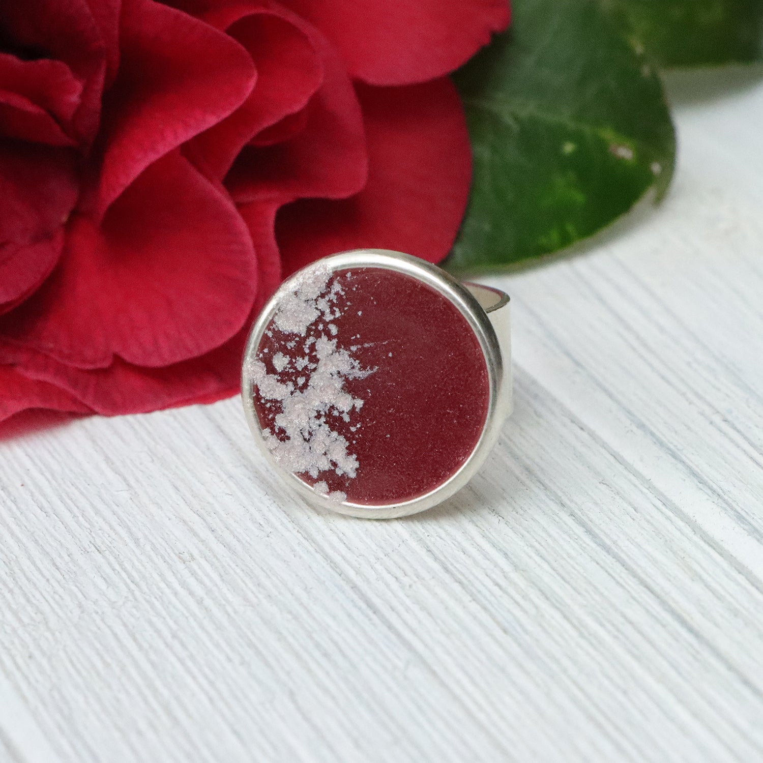 Large Circle Adjustable Ring in Silver