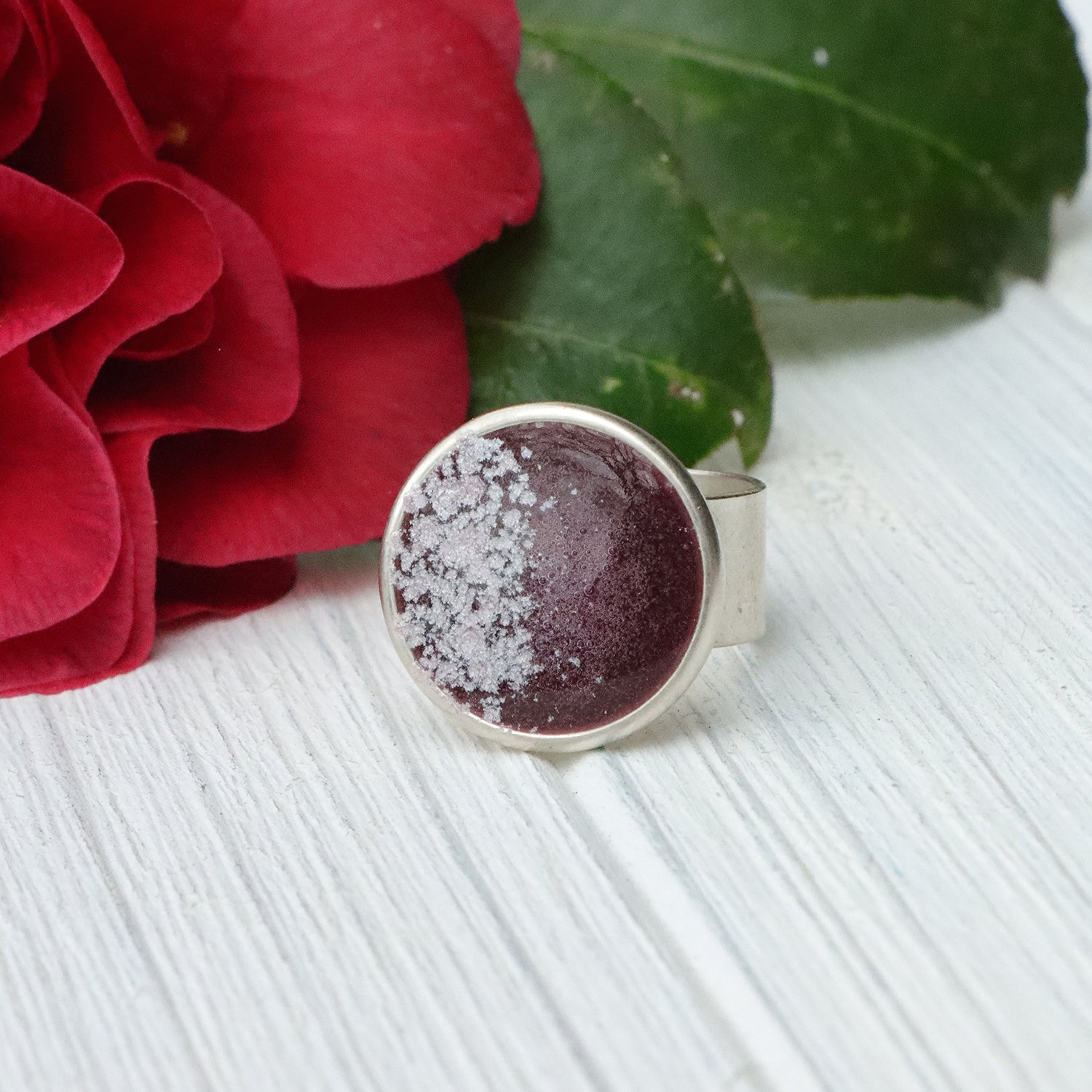 Large Circle Adjustable Ring in Silver