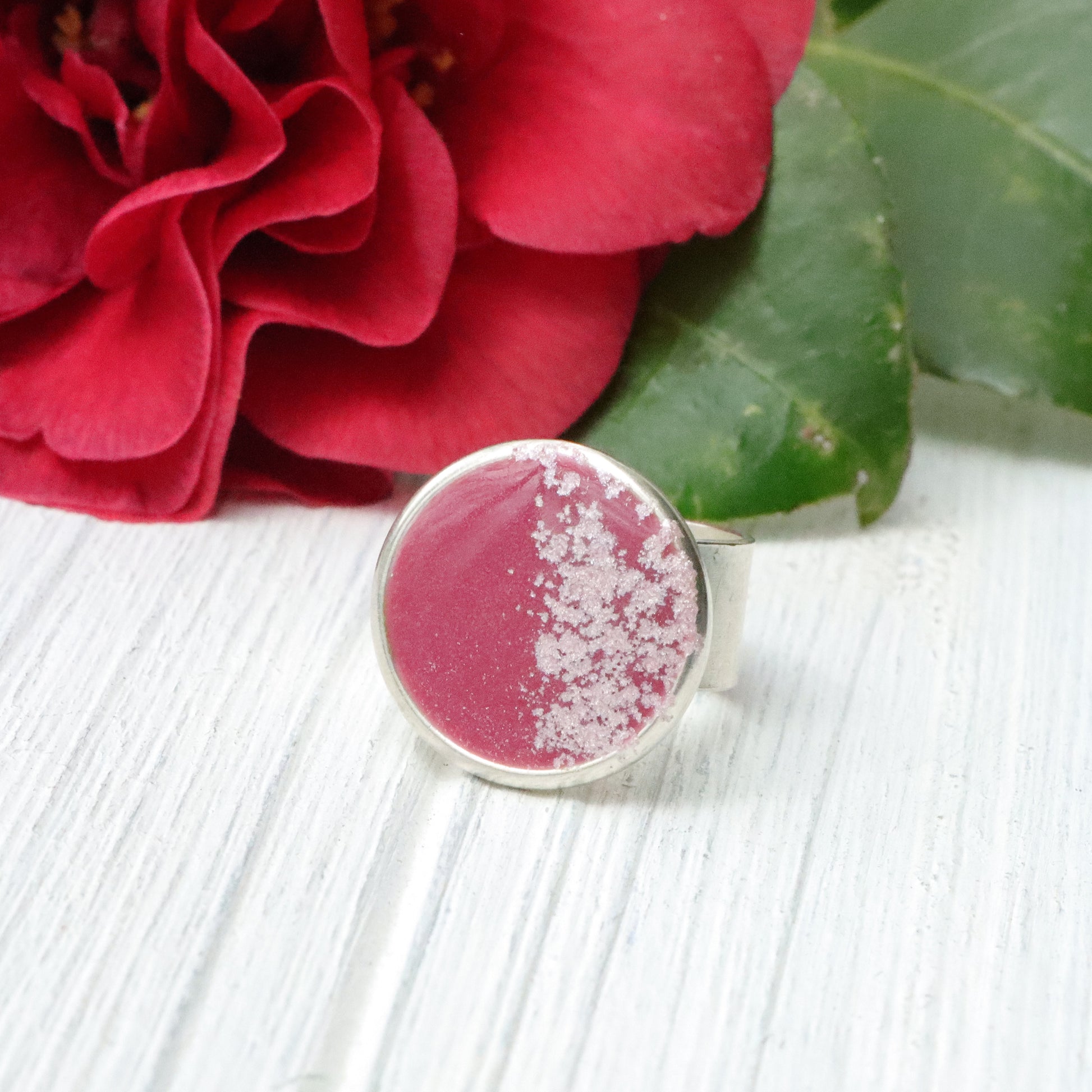 Large Circle Adjustable Ring in Silver