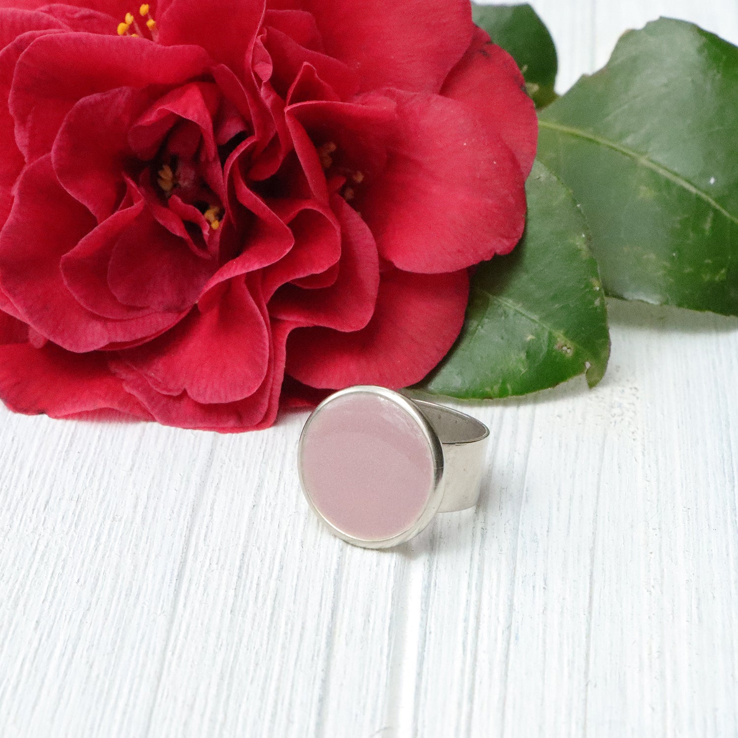 Large Circle Adjustable Ring in Silver