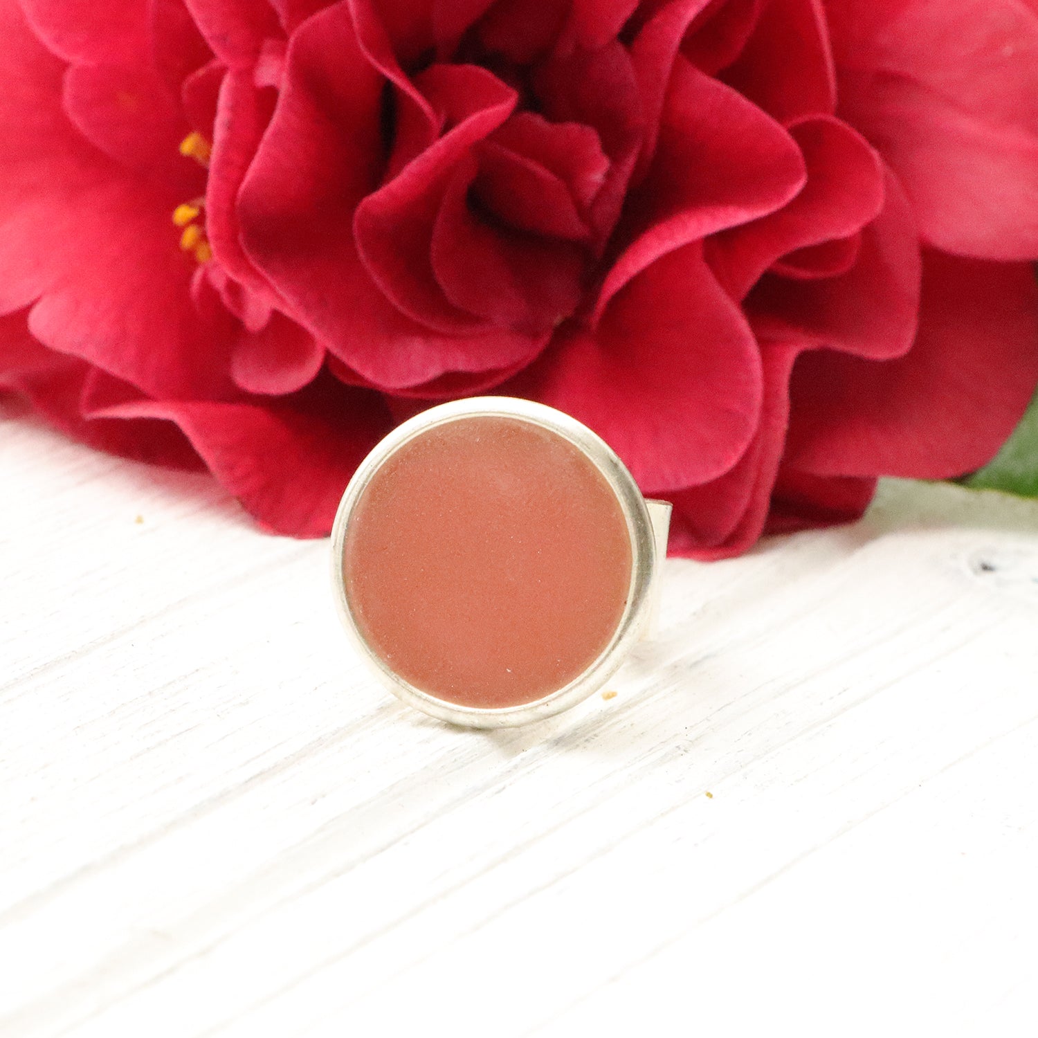 Large Circle Adjustable Ring in Silver