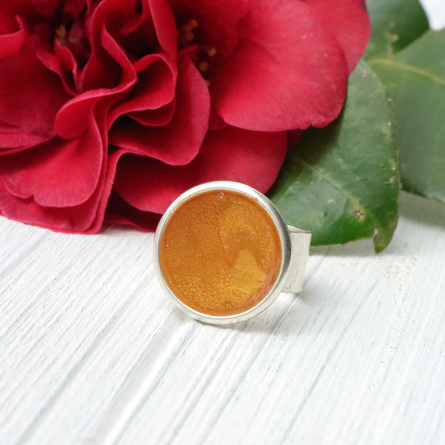 Large Circle Adjustable Ring in Silver