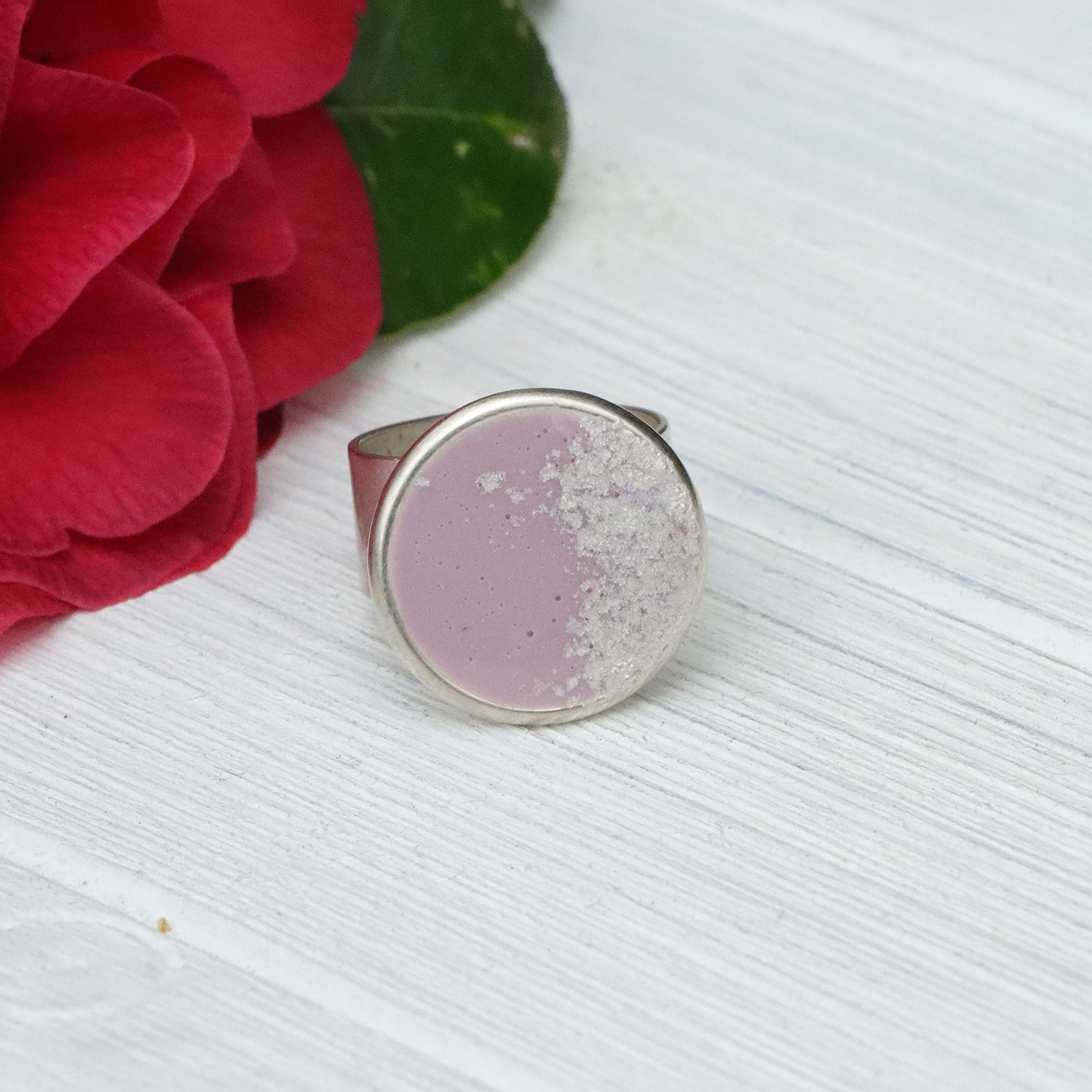 Large Circle Adjustable Ring in Silver