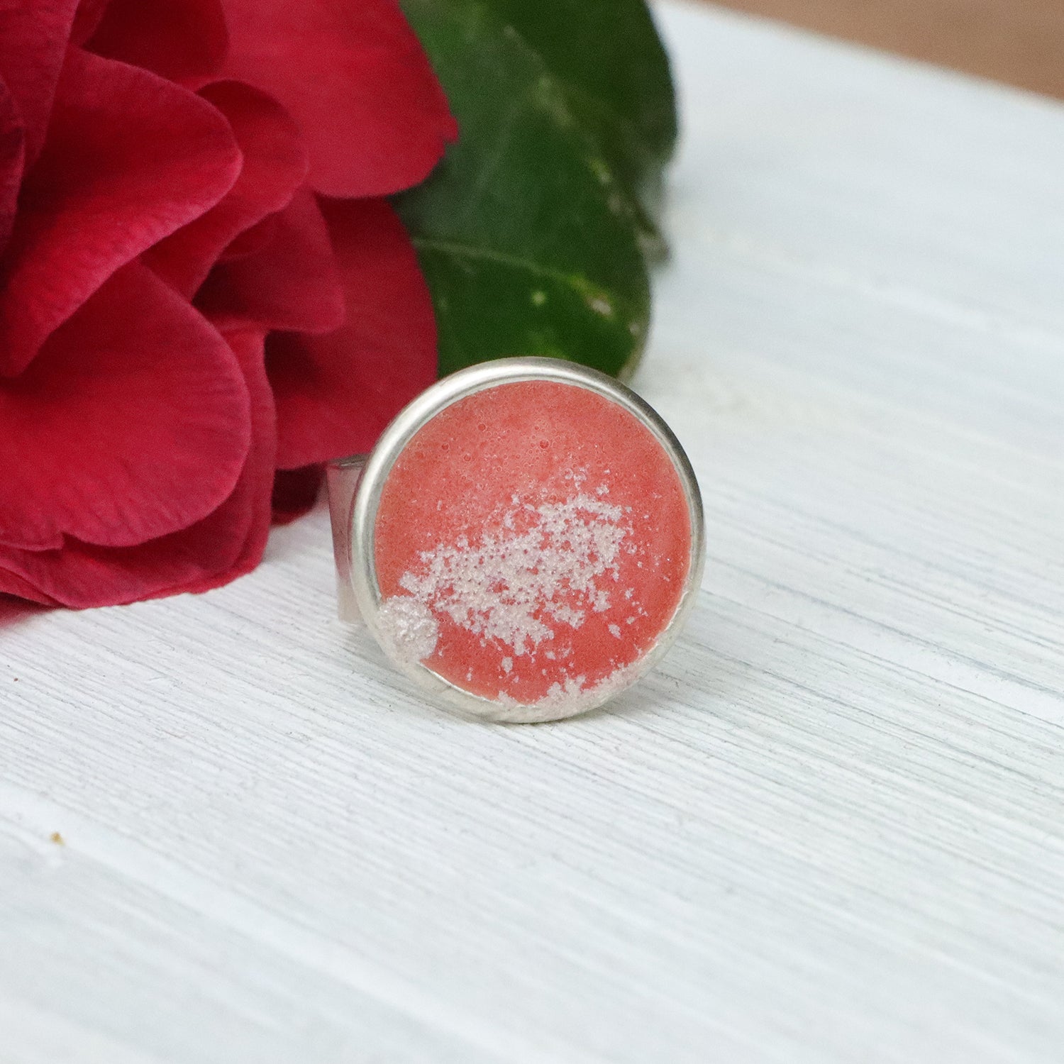 Large Circle Adjustable Ring in Silver