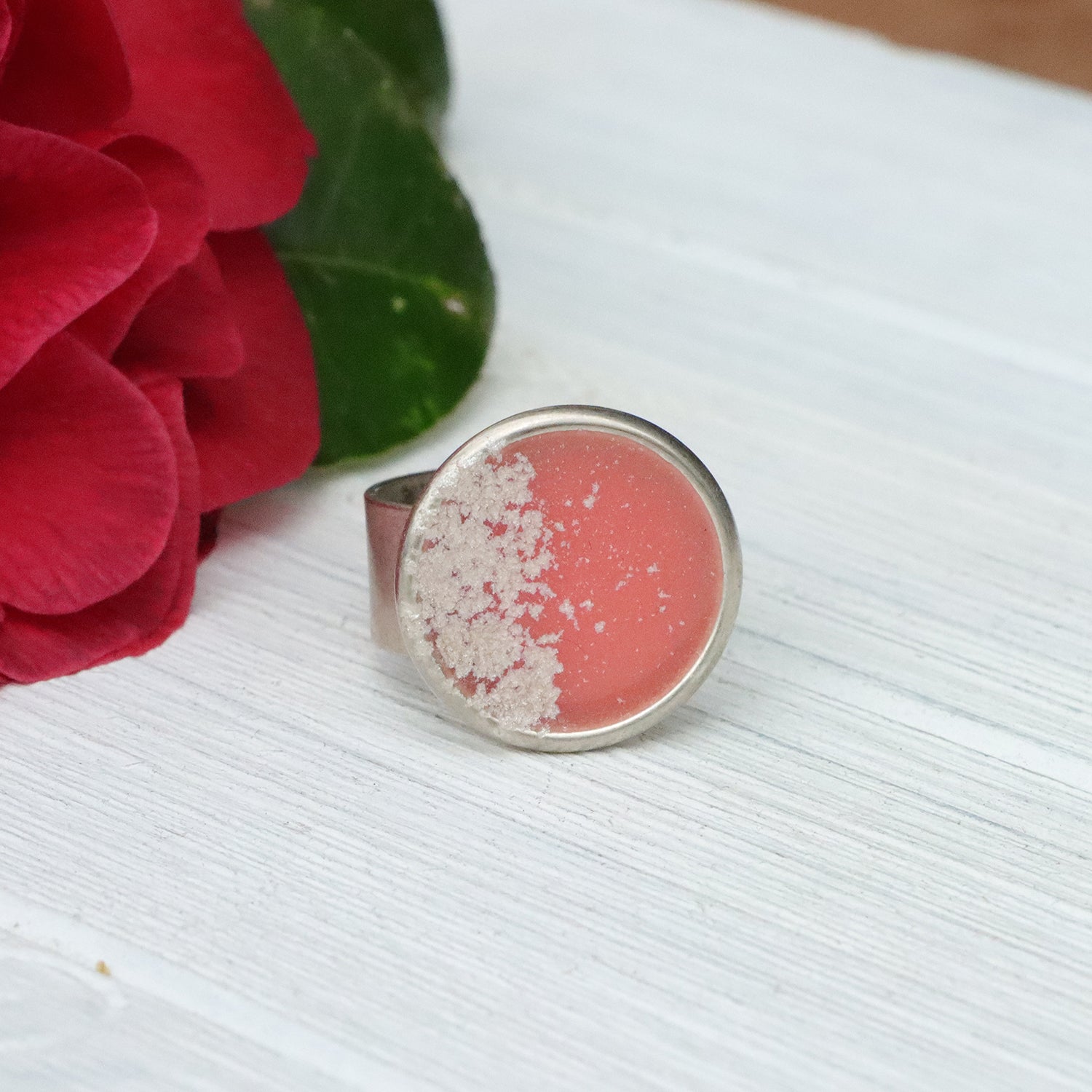 Large Circle Adjustable Ring in Silver
