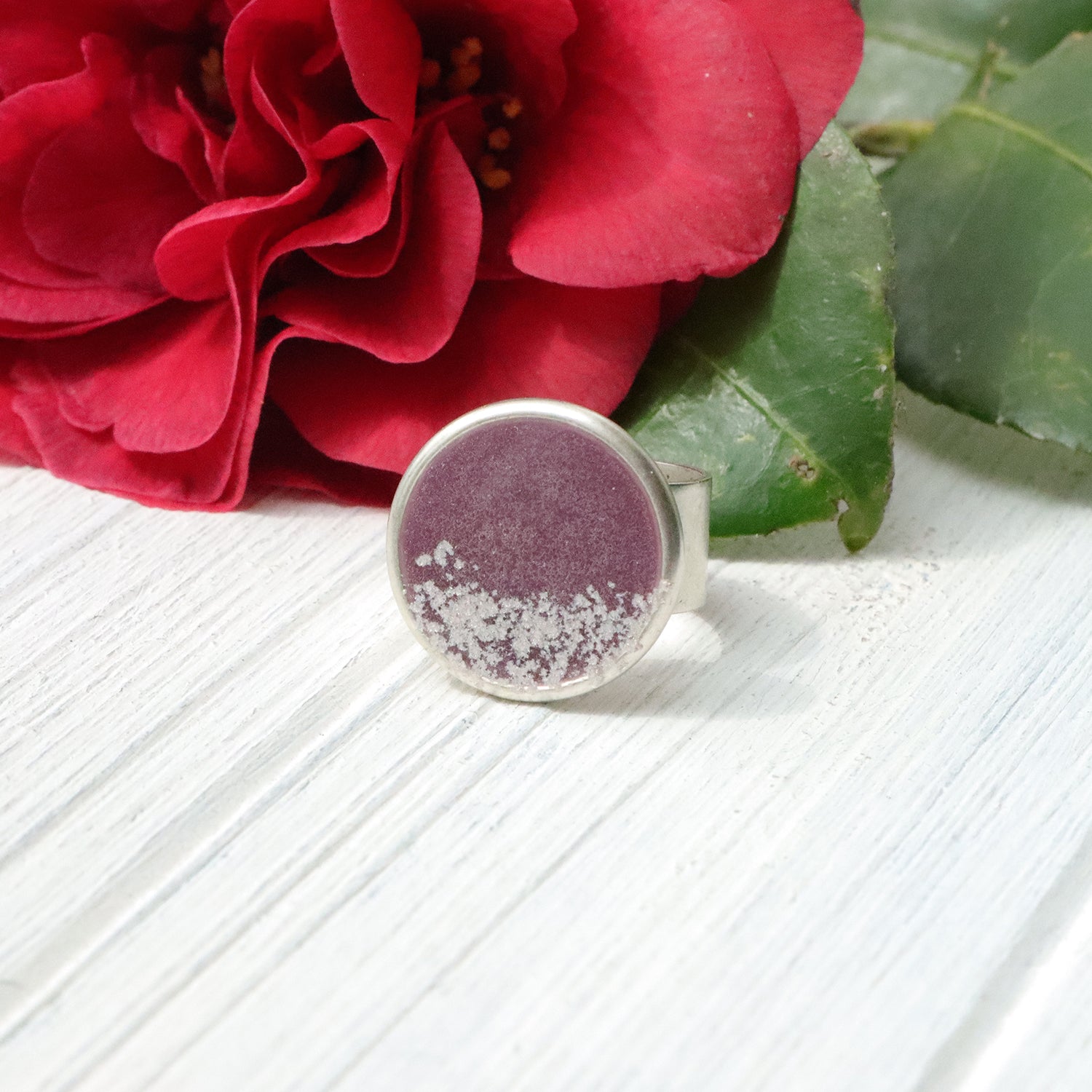 Large Circle Adjustable Ring in Silver