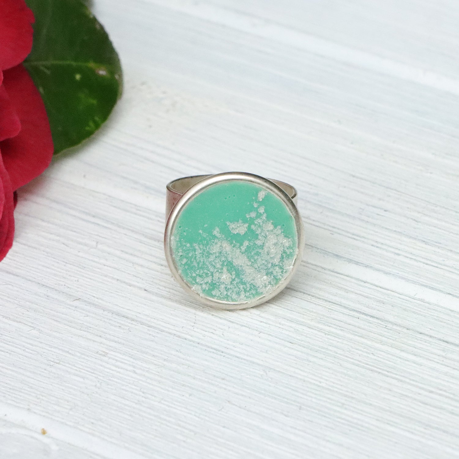 Large Circle Adjustable Ring in Silver