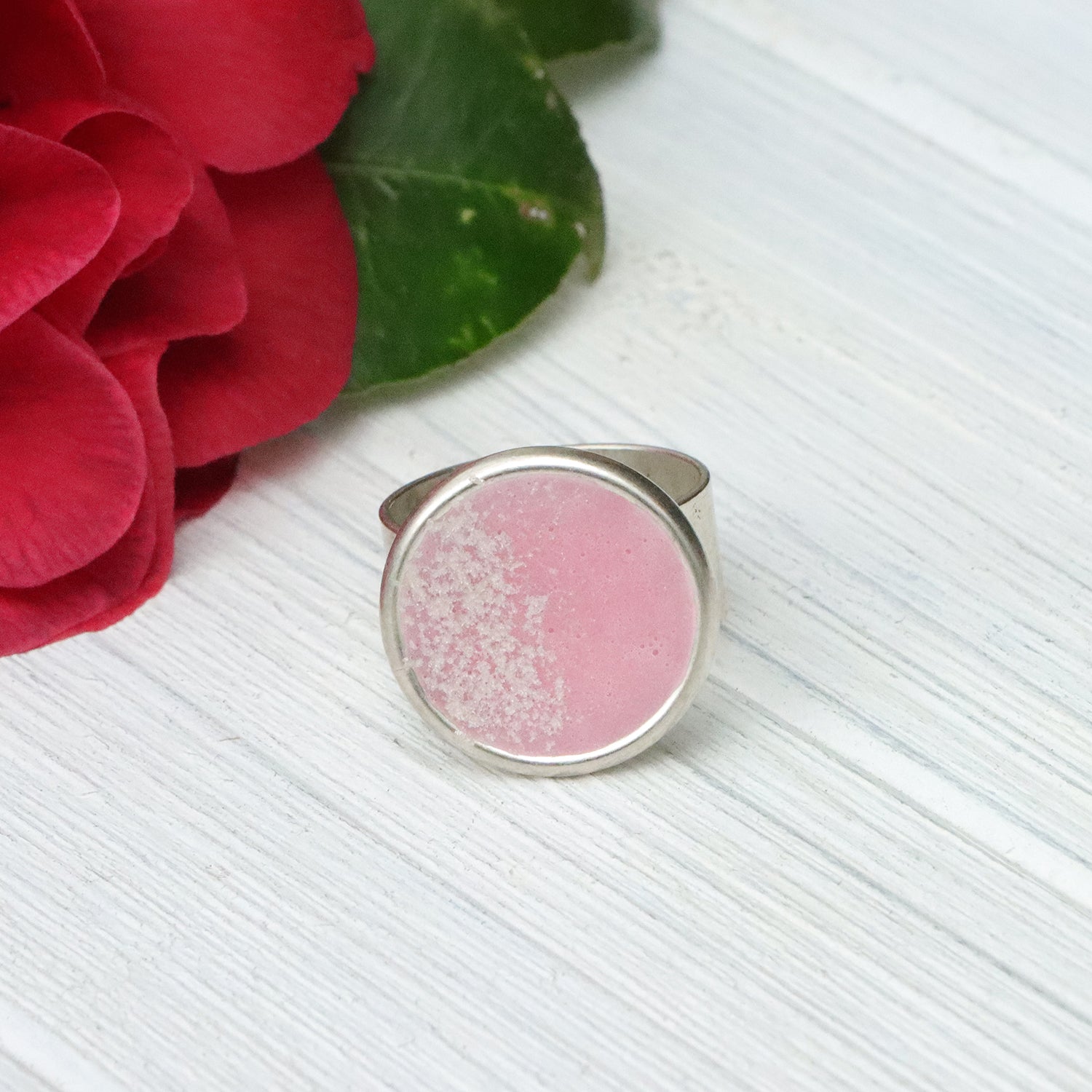 Large Circle Adjustable Ring in Silver