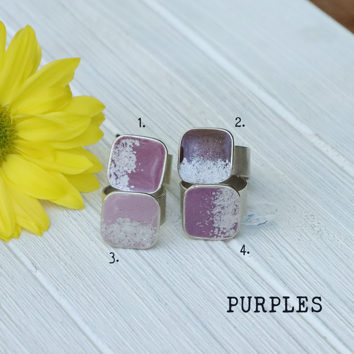 Large Square Adjustable Ring in Silver
