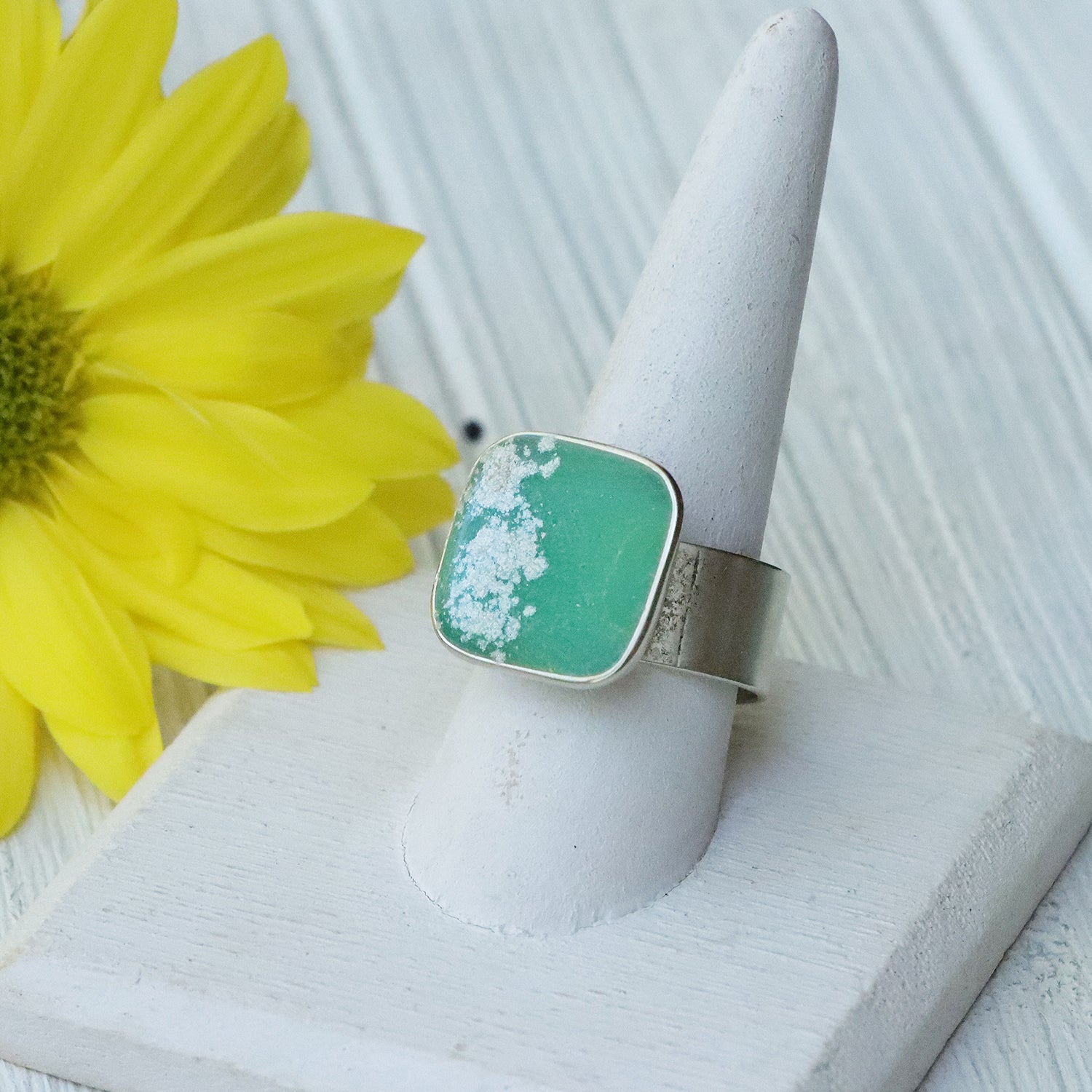 Large Square Adjustable Ring in Silver
