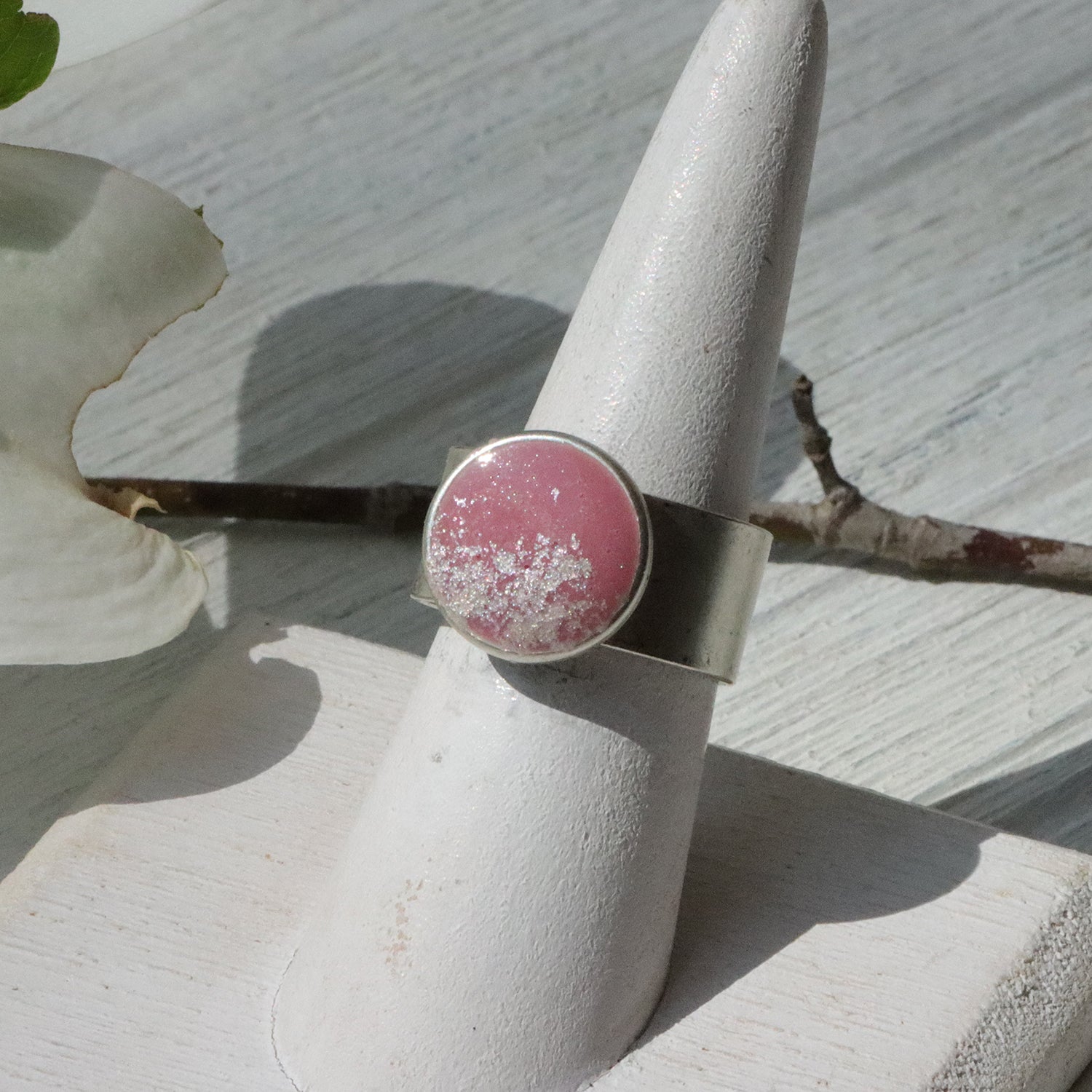 Small Circle Adjustable Ring in Silver